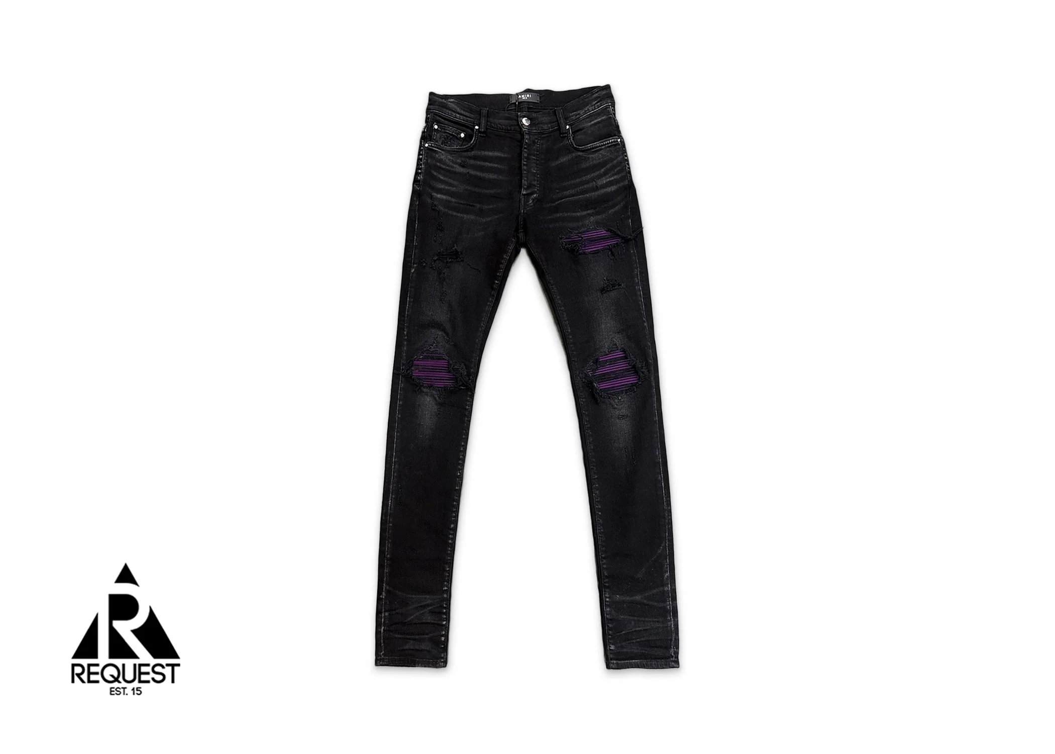 MX1 Distressed Skinny Jeans "Black/Purple"