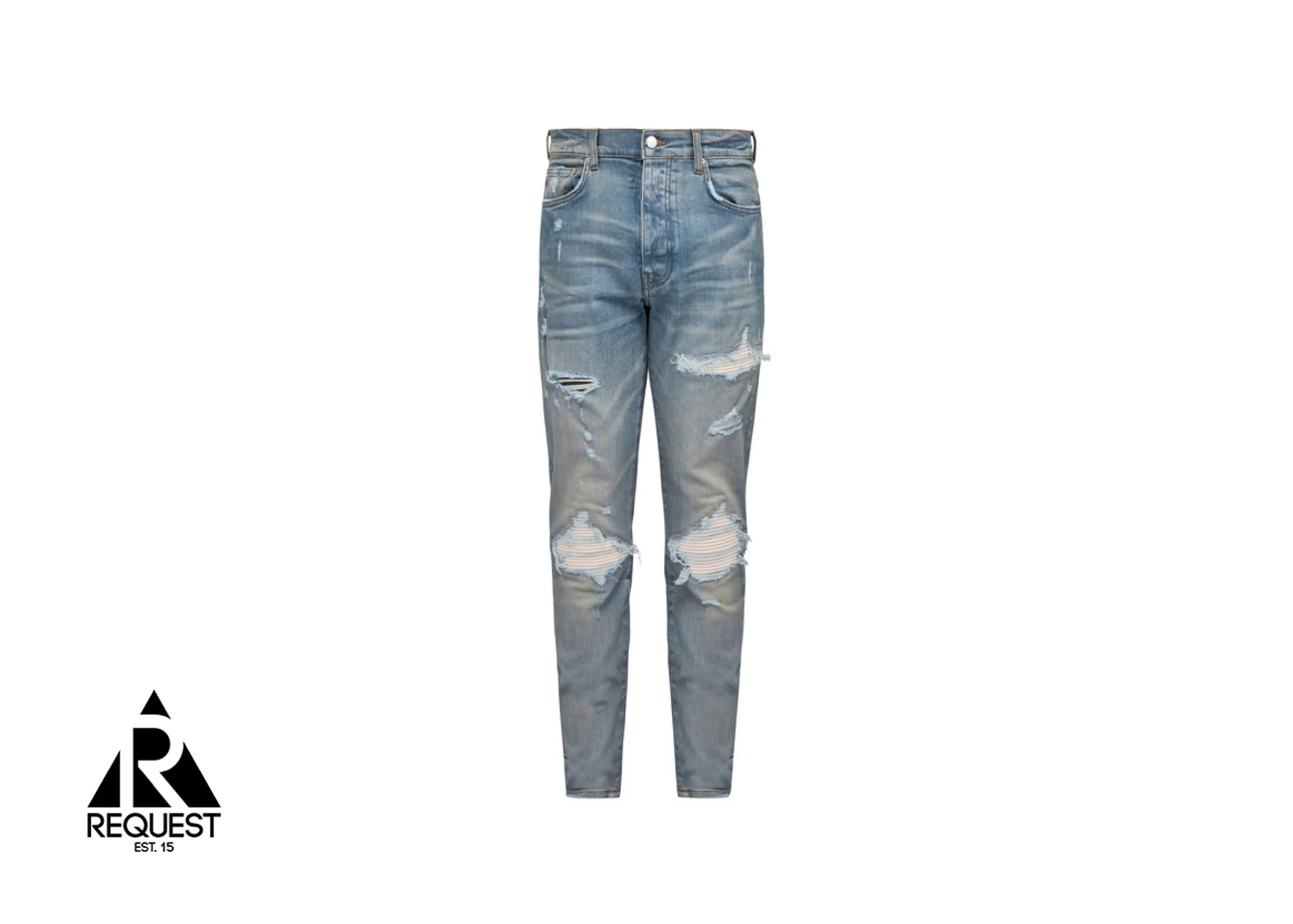 MX1 White Leather Patch Denim "Clay Indigo"