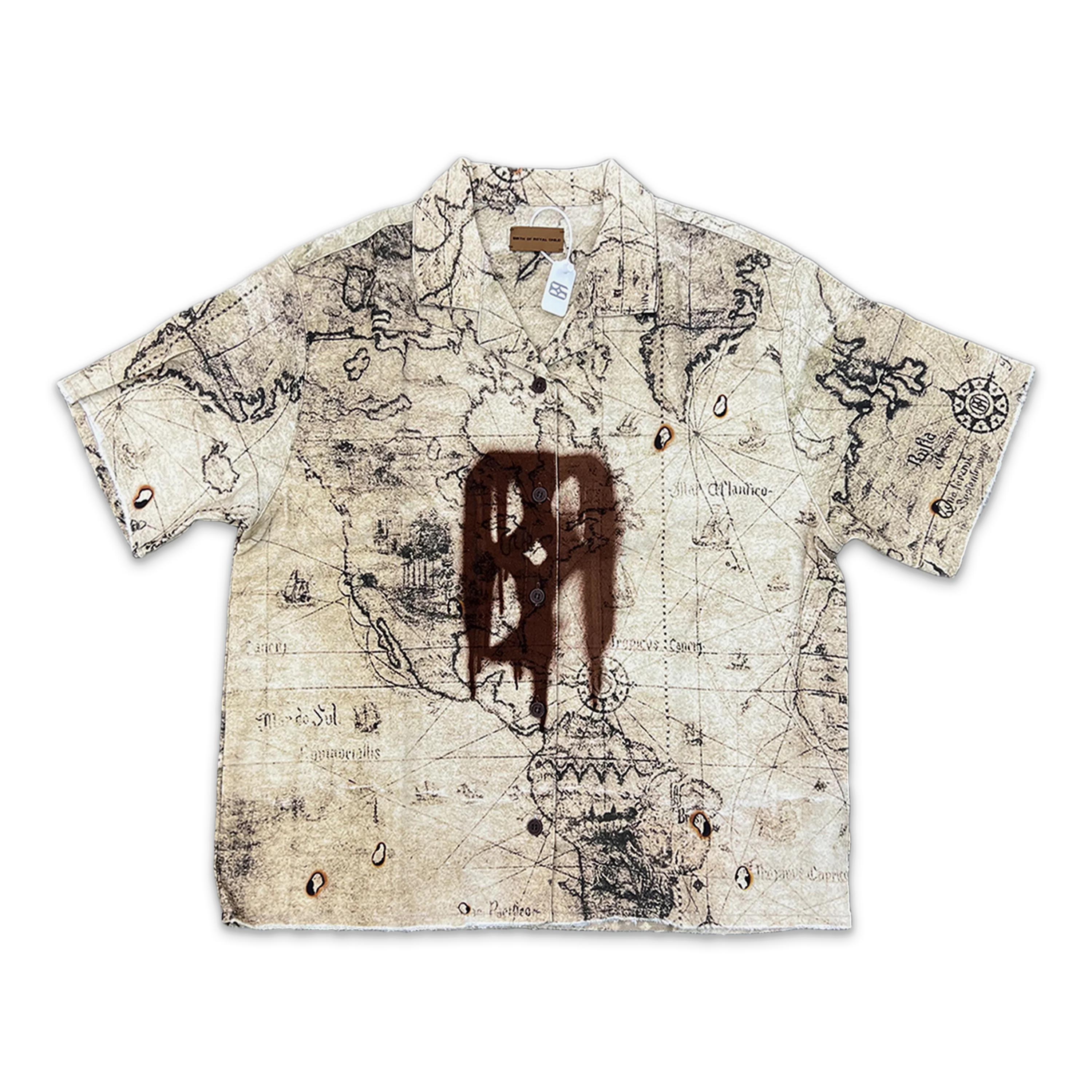 Nautical Map Shirt "Tan"
