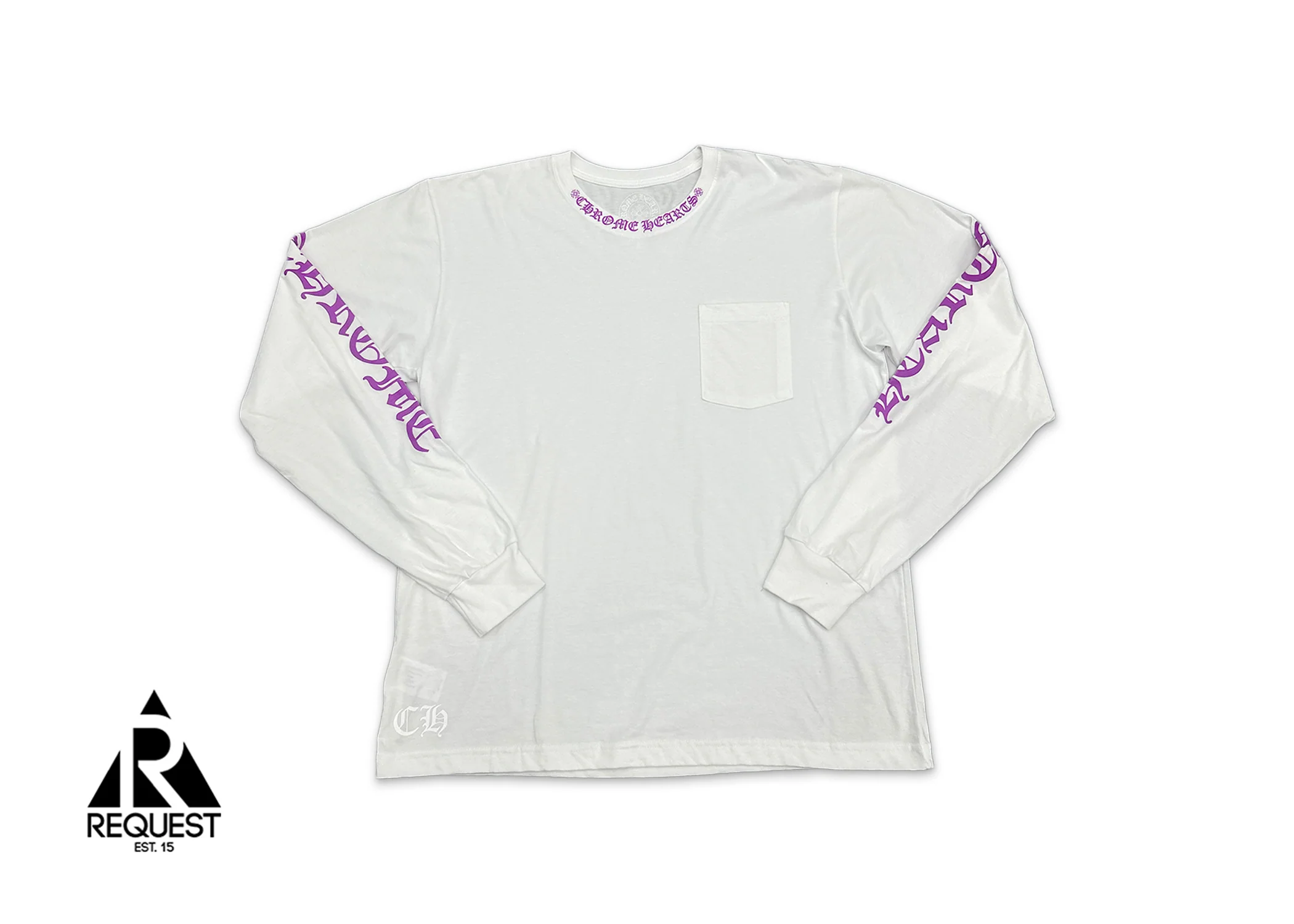 Neck Scroll L/S Tee "White Purple"