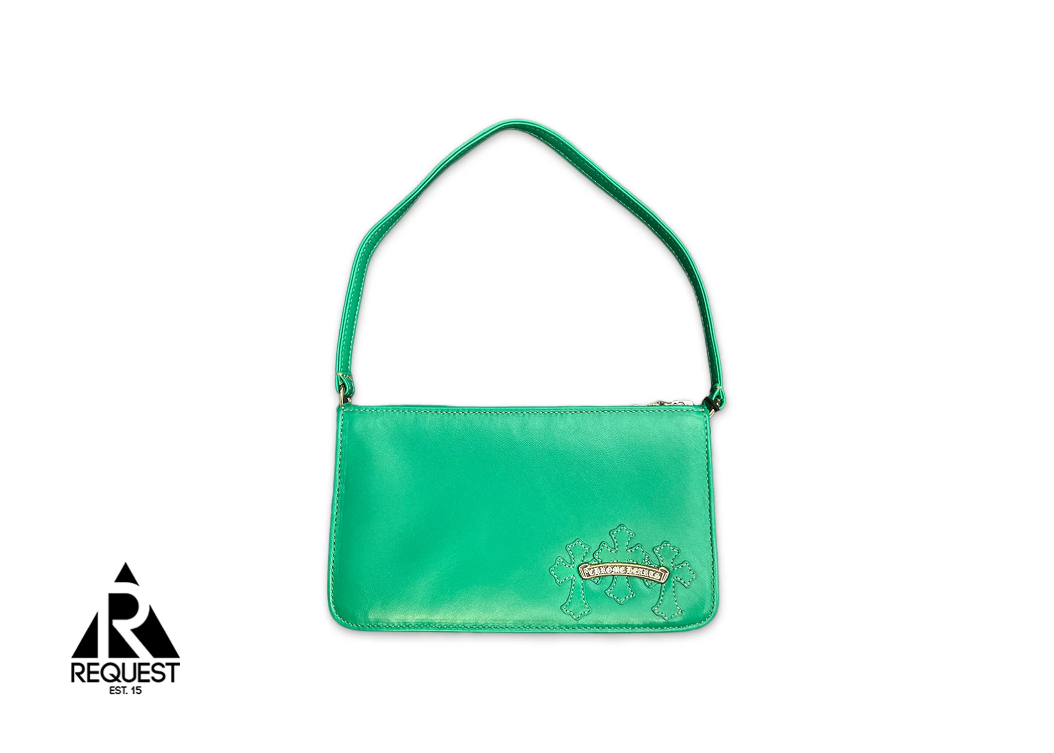 Night Cemetery Leather Crosspatch Bag "Green"