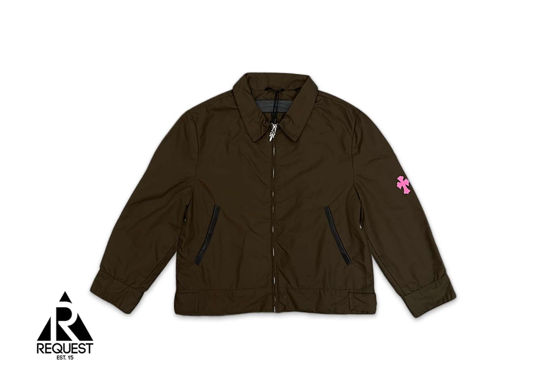 Nylon Cross Patch Work Jacket "Brown/Pink" (W)