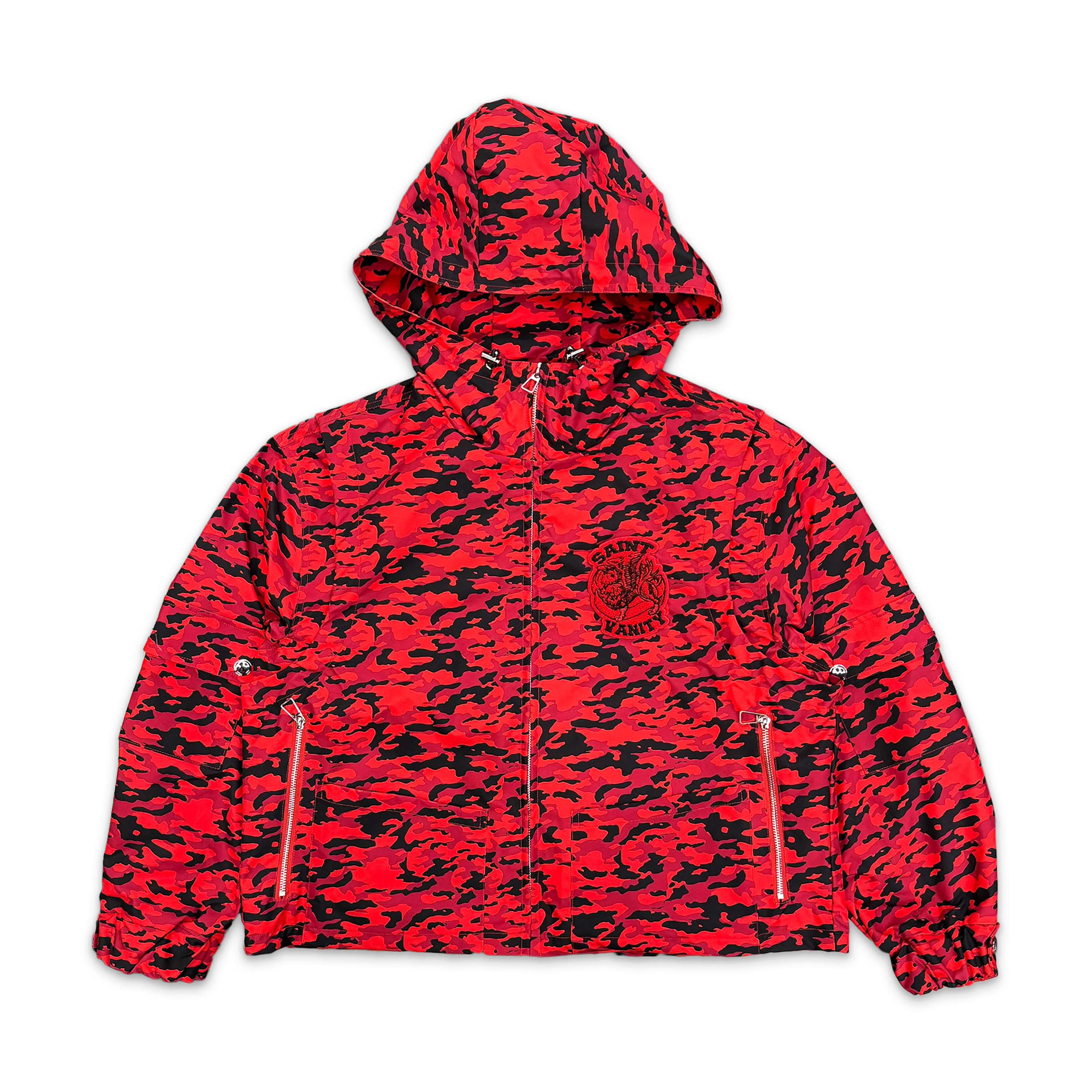 Nylon Hooded Jacket "Red Tiger Camo"