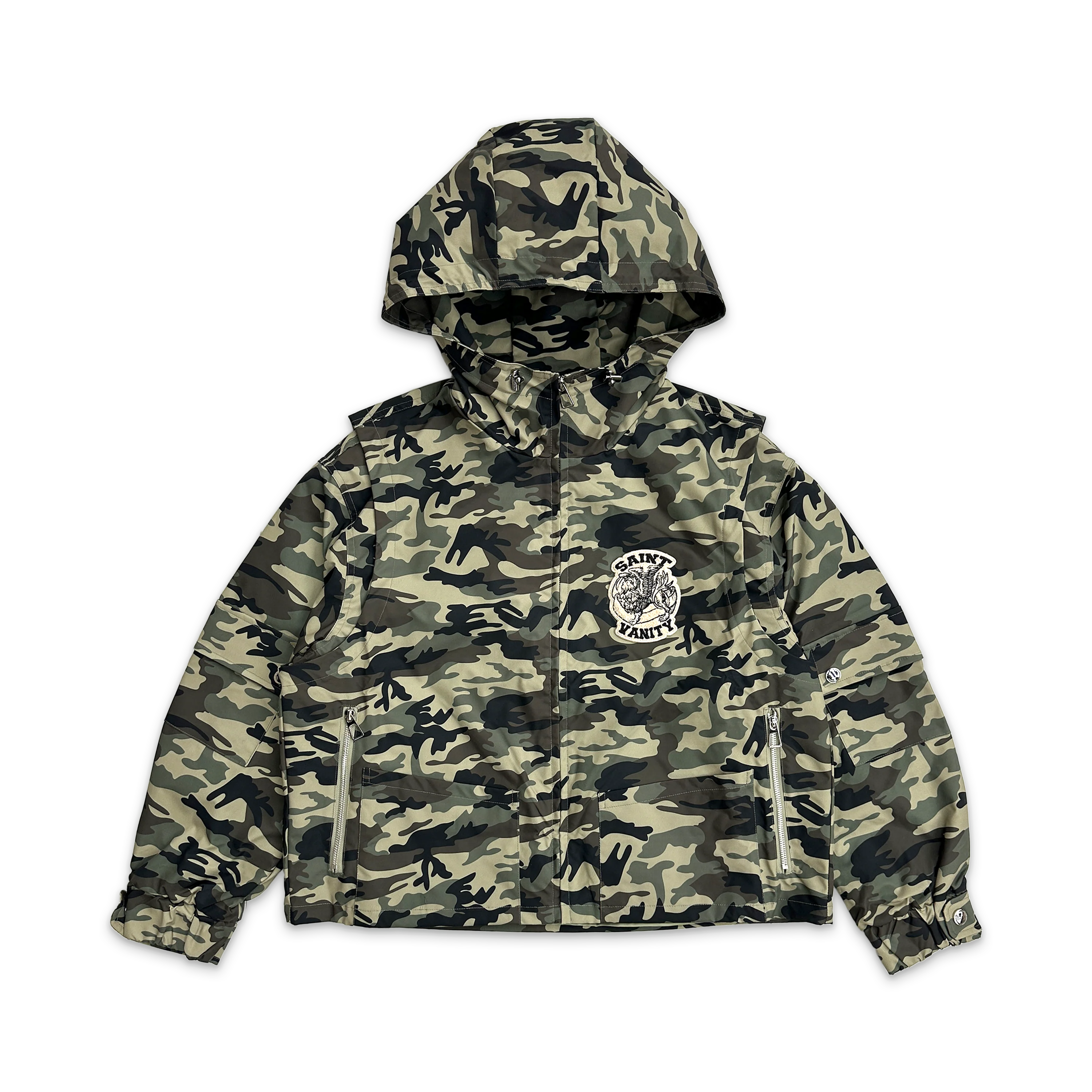 Nylon Hooded Jacket "Woodland Camo"