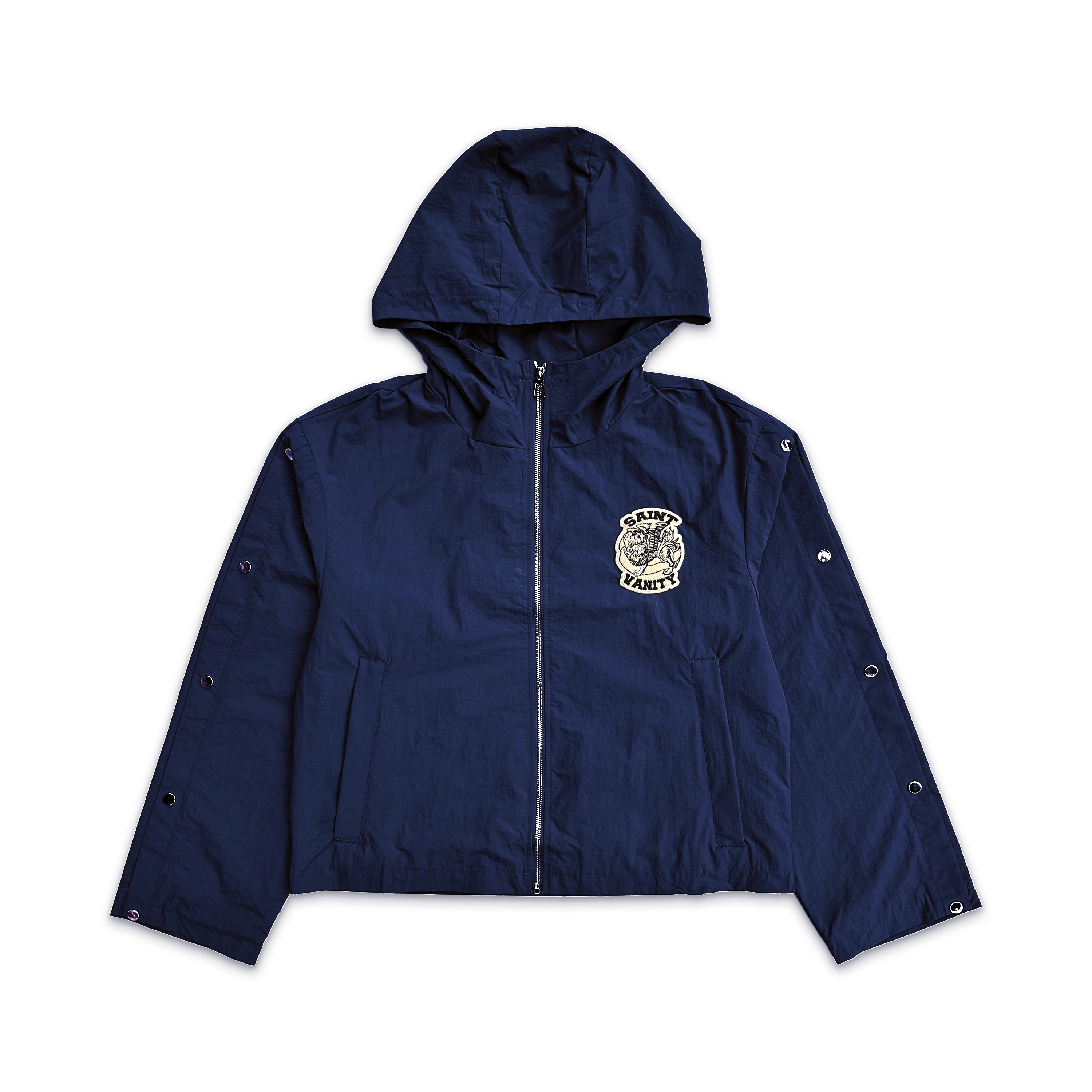 Nylon Hooded Track Jacket "Midnight Blue"