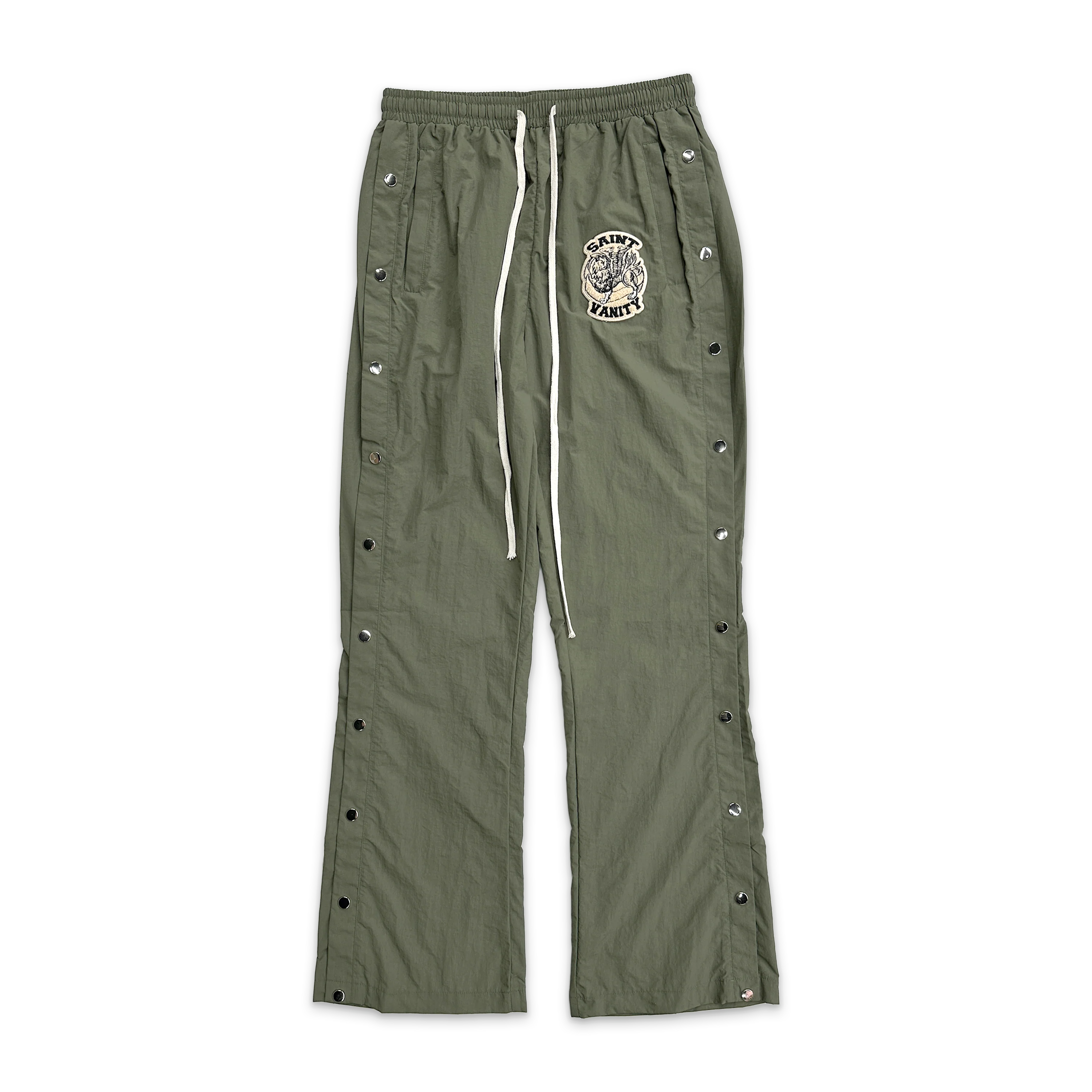 Nylon Track Pants "Army Green"