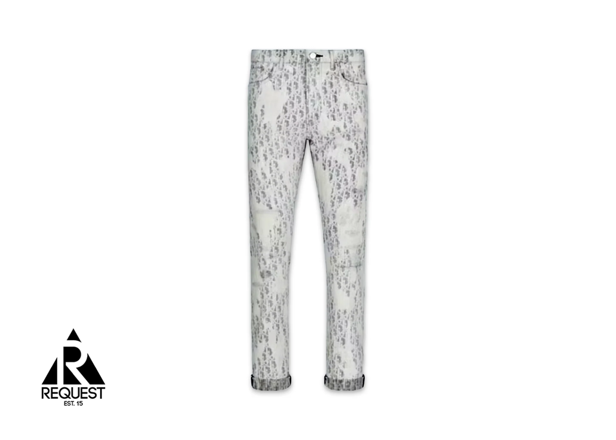 Oblique Kasuri Monogram Jeans "Grey/White"