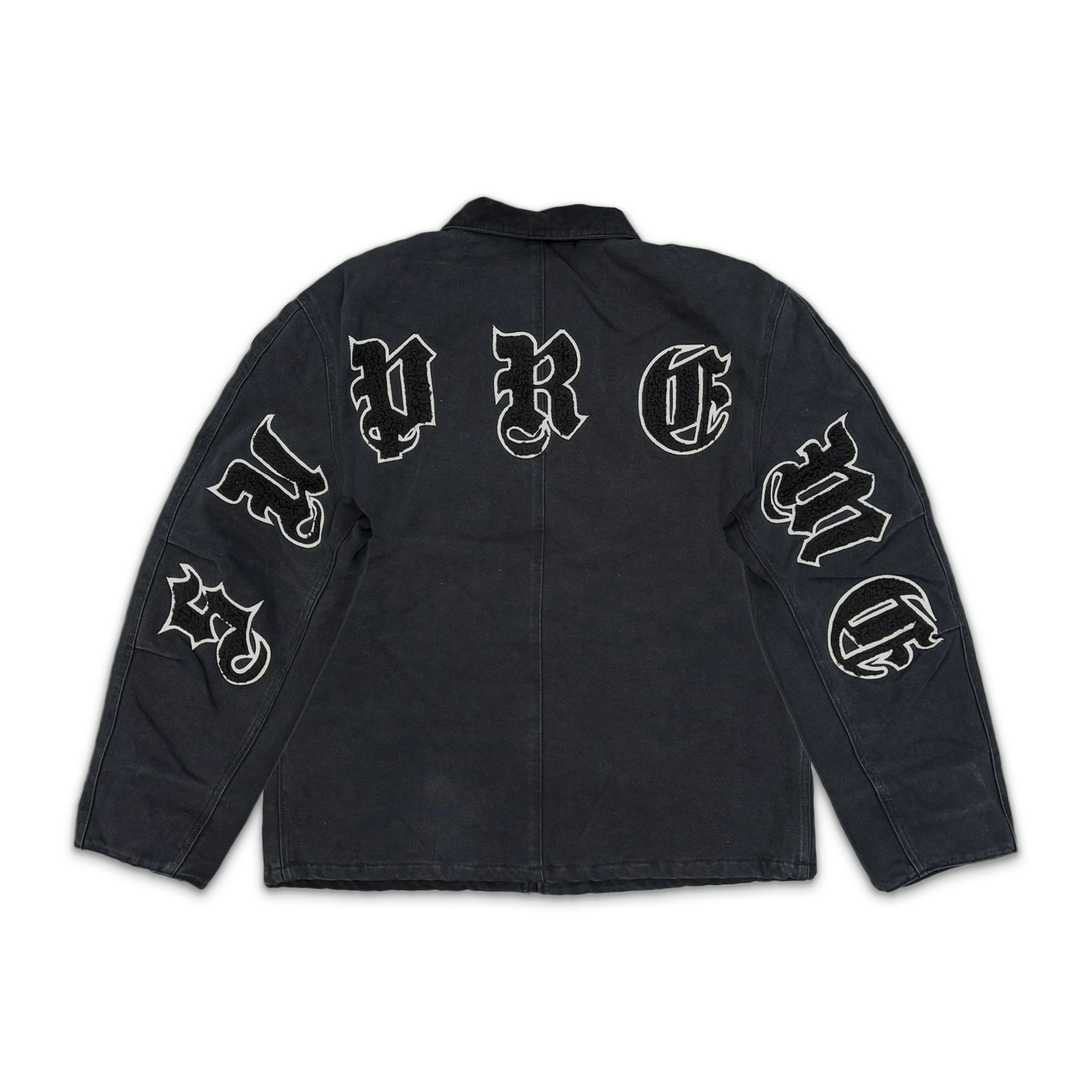 Old English Canvas Work Jacket "Black" - Image 2