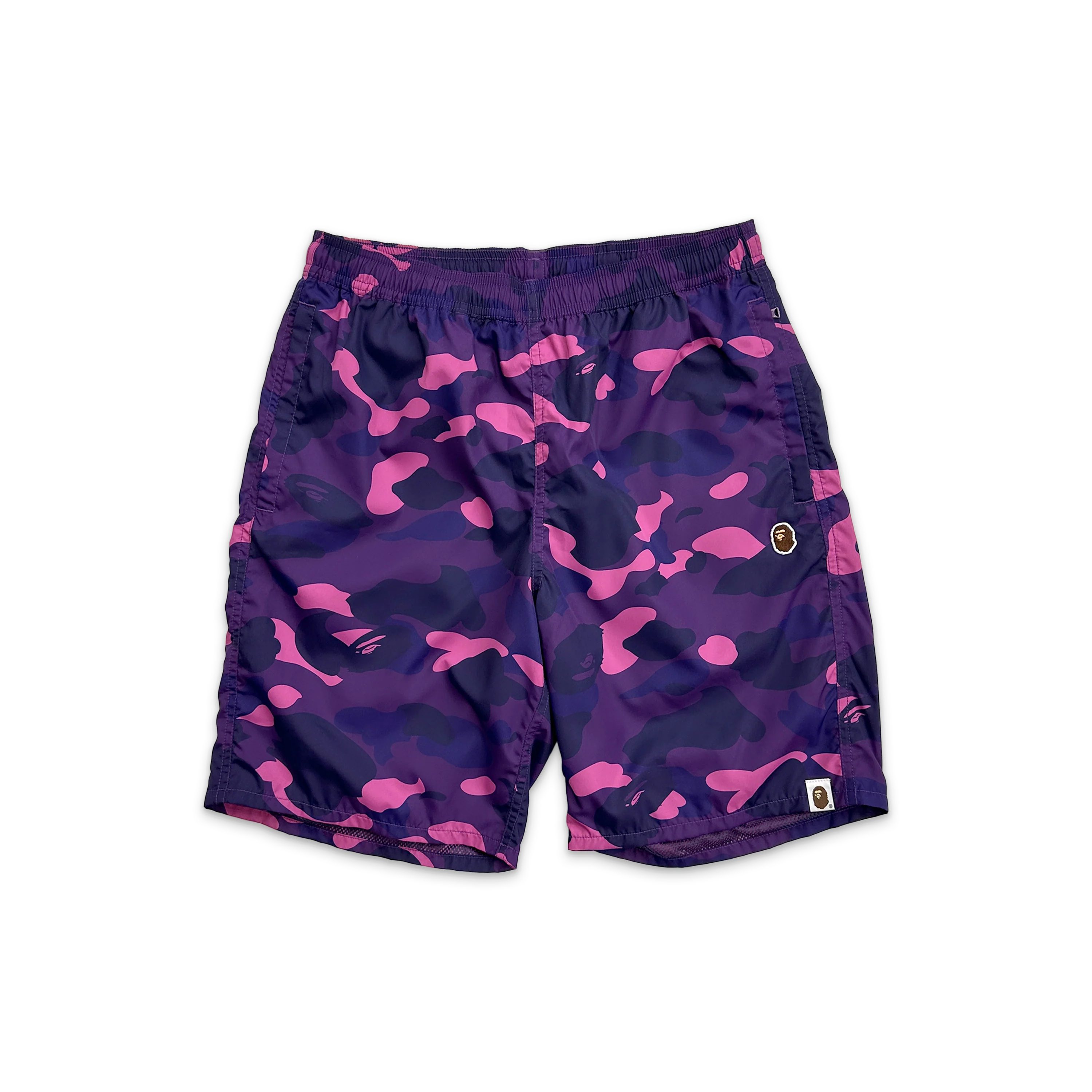 One Point Ape Head Color Camo Beach Shorts “Purple”