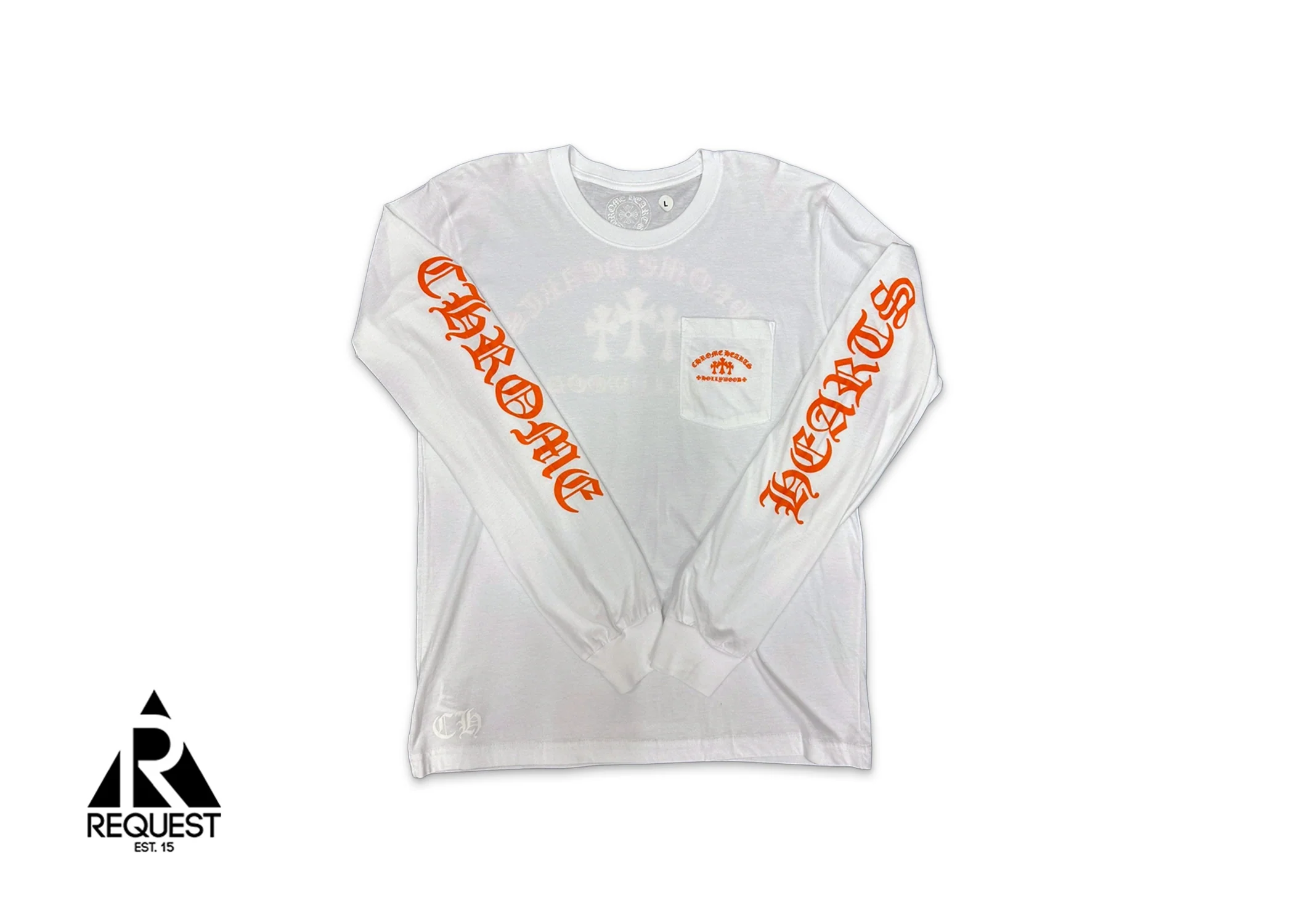 Orange Triple Cross Hollywood L/S Tee "White"