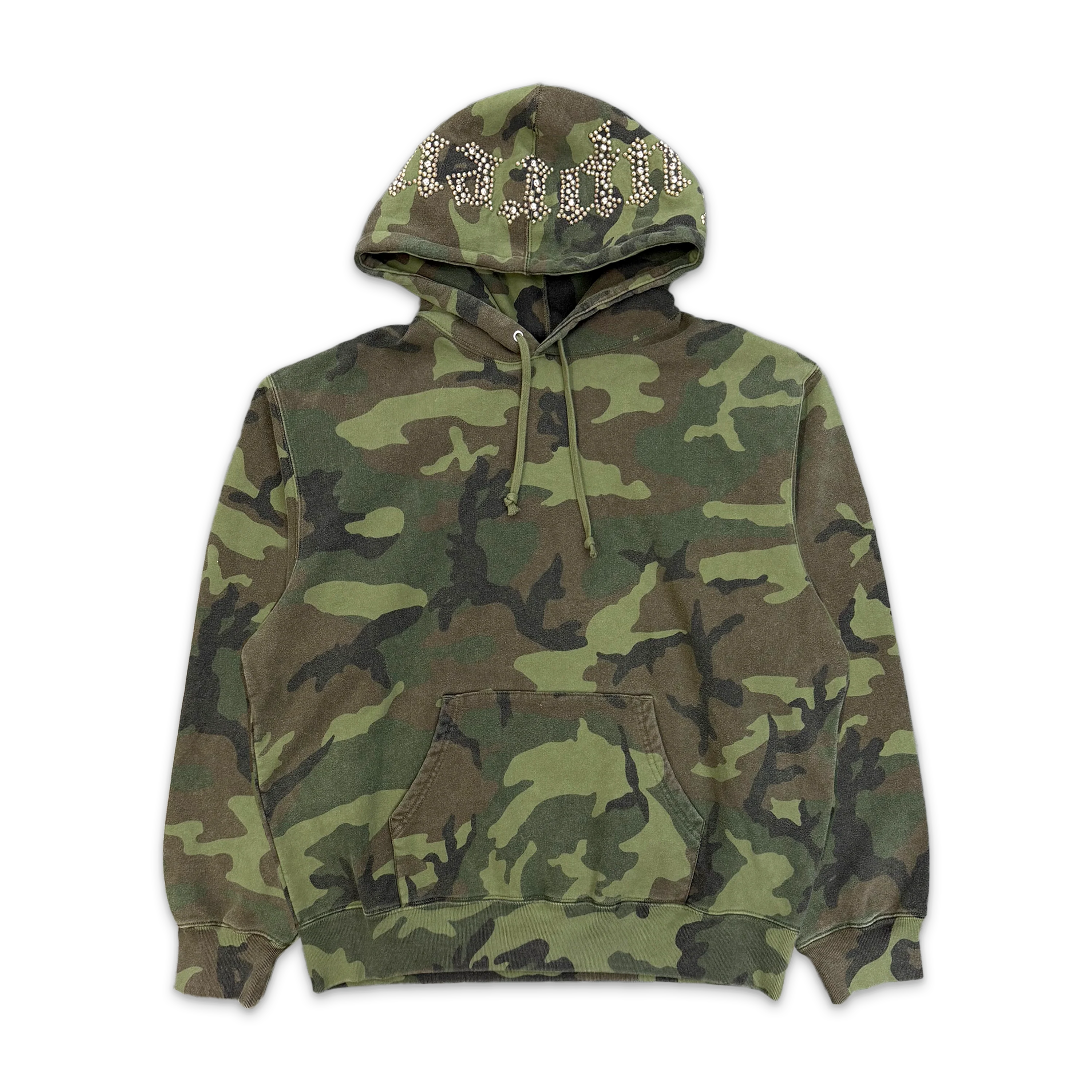 Overdyed Studded Hoodie "Woodland Camo" (SS26)