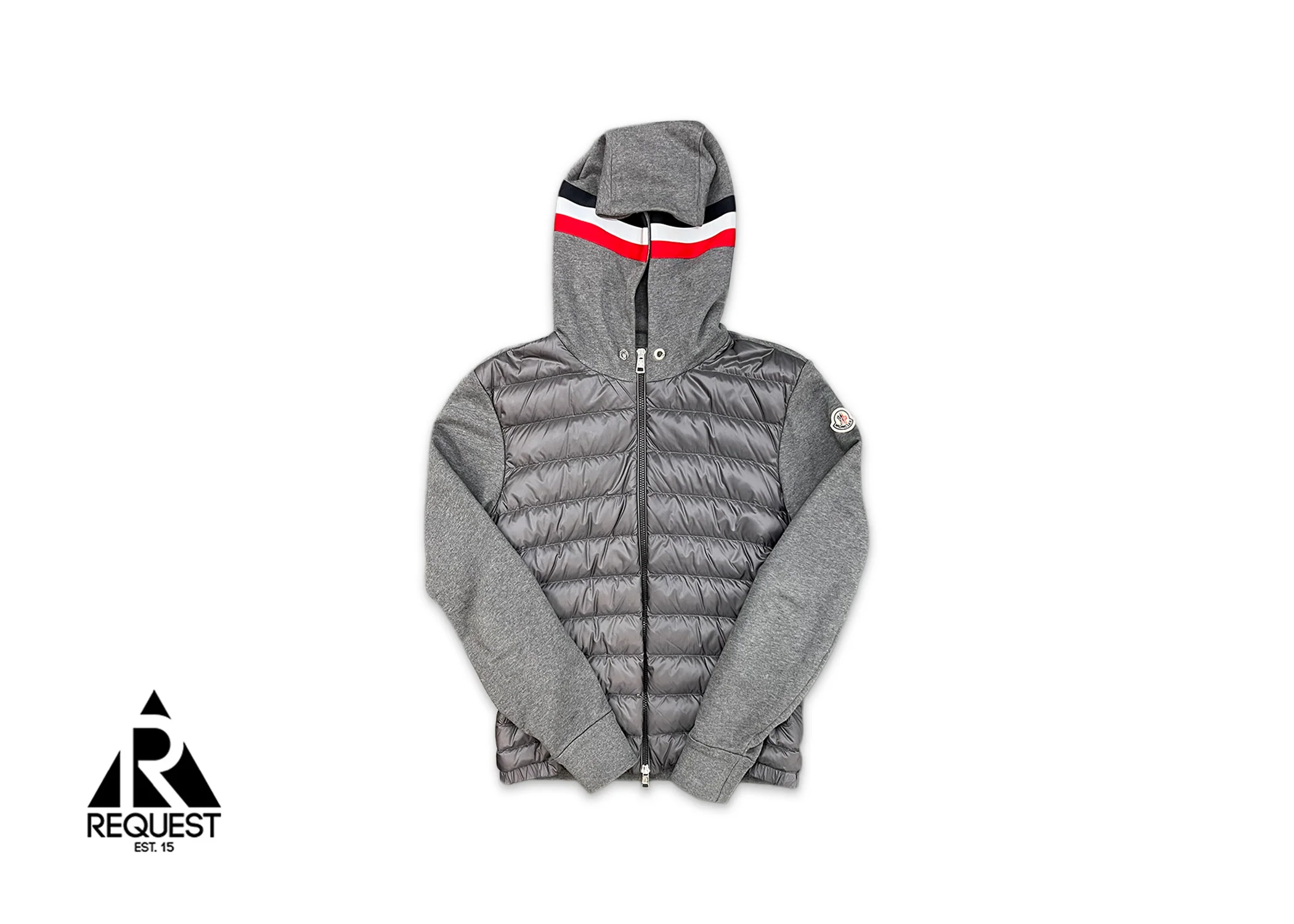 Padded Zip Up Hoodie "Grey"