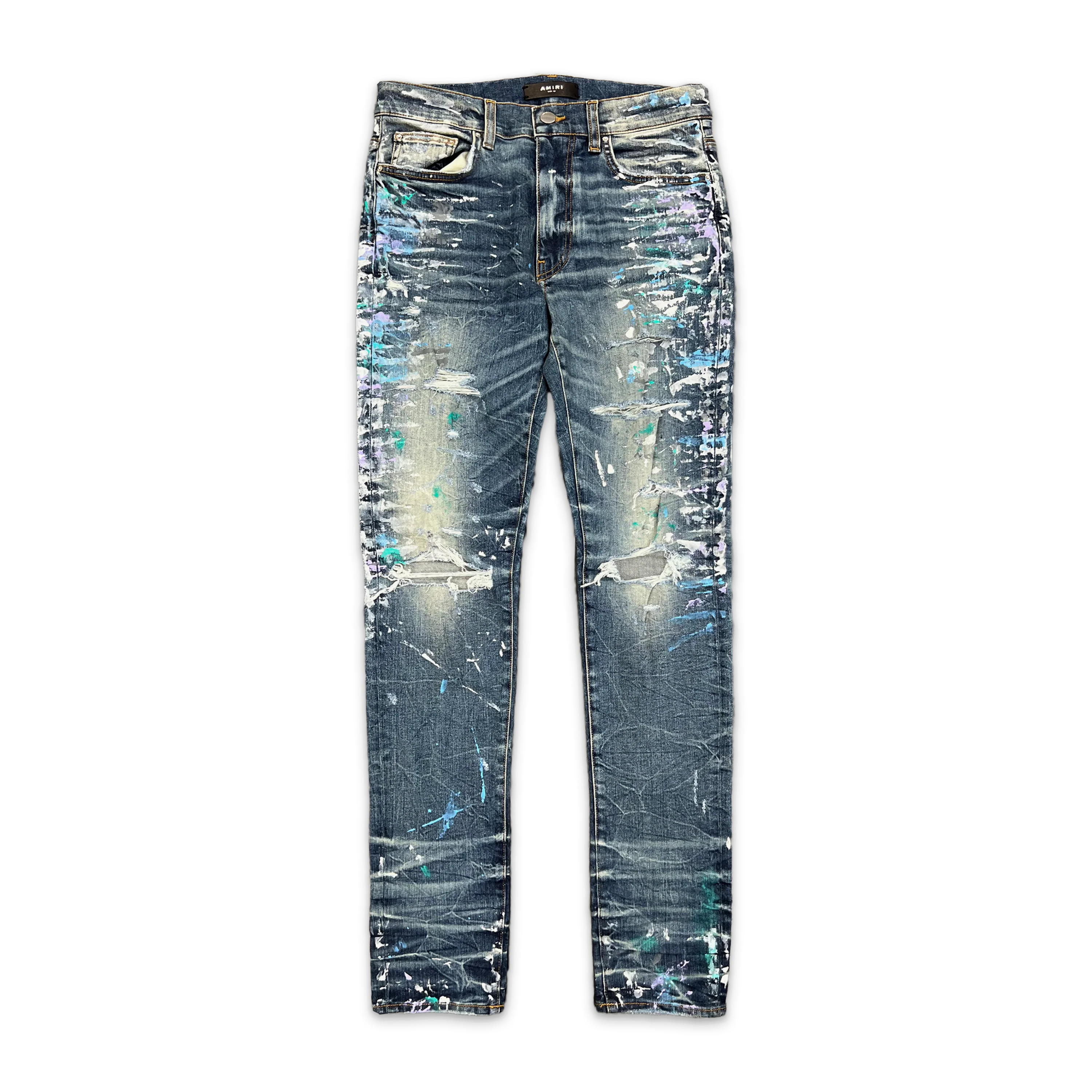 Paint Splatter Jeans "Dark Crafted Indigo"