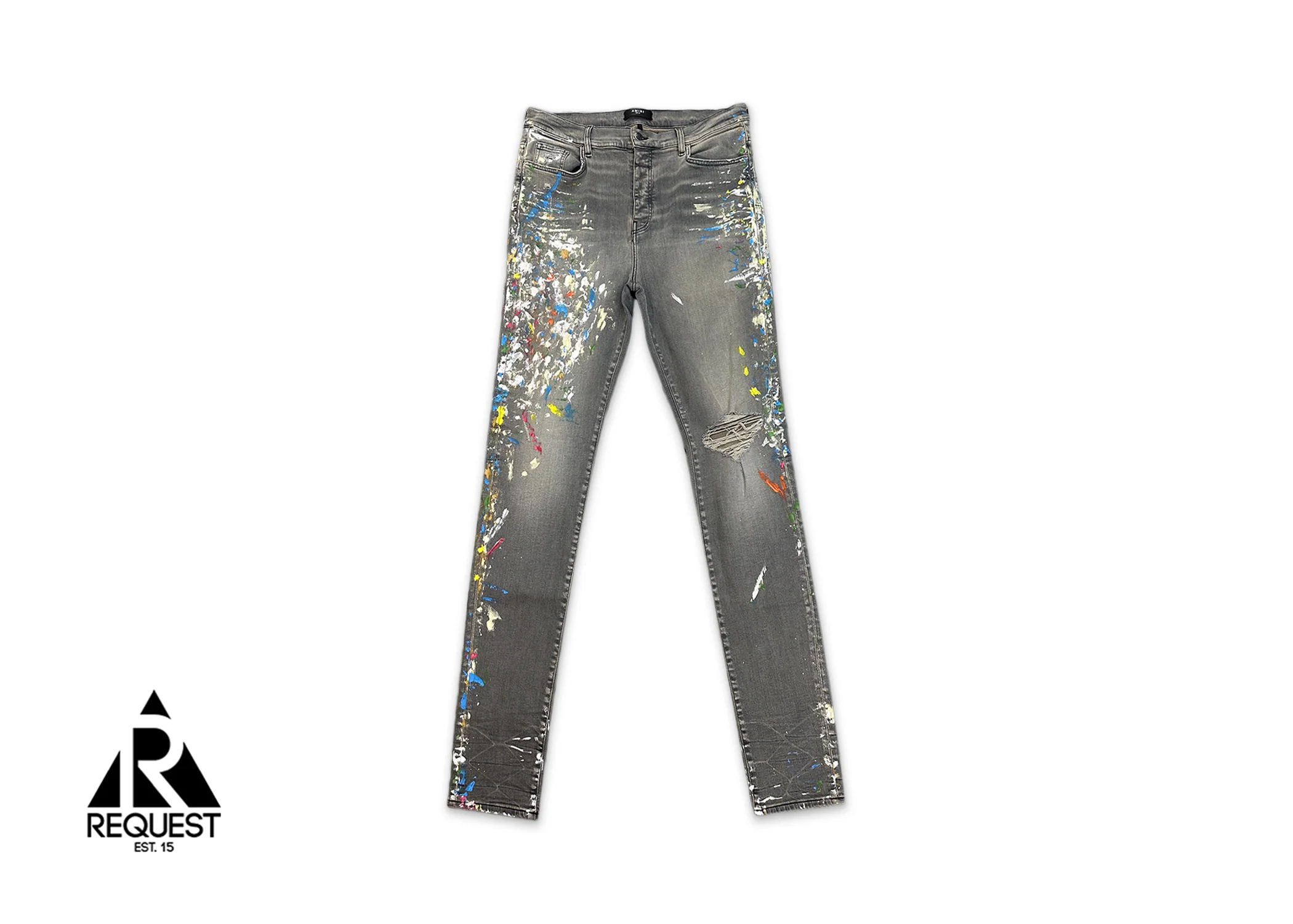 Paint Splatter Skinny Jeans "Grey/Multi"