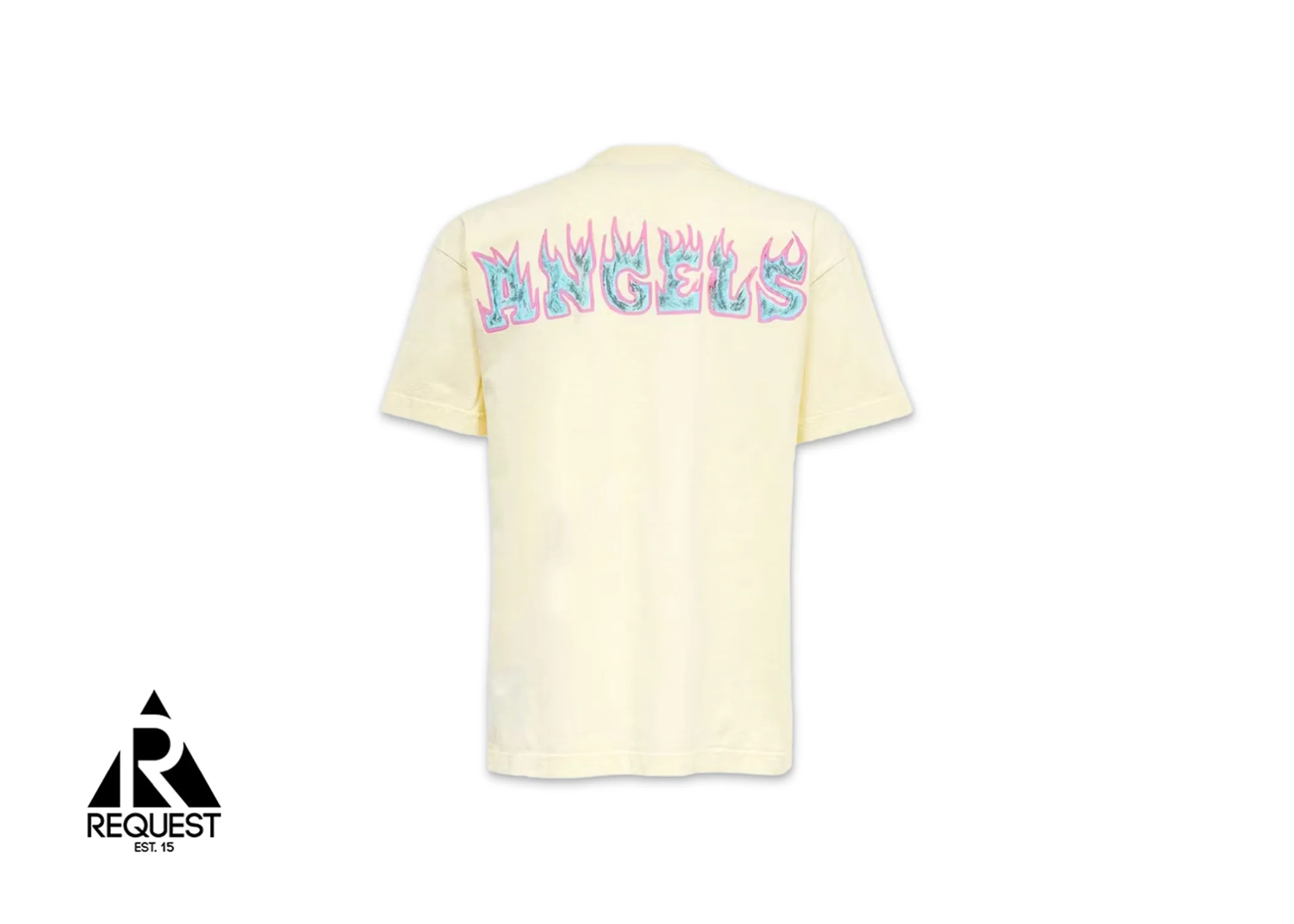 Palm Angels Flames Logo Print Tee "White/Purple" - Image 2