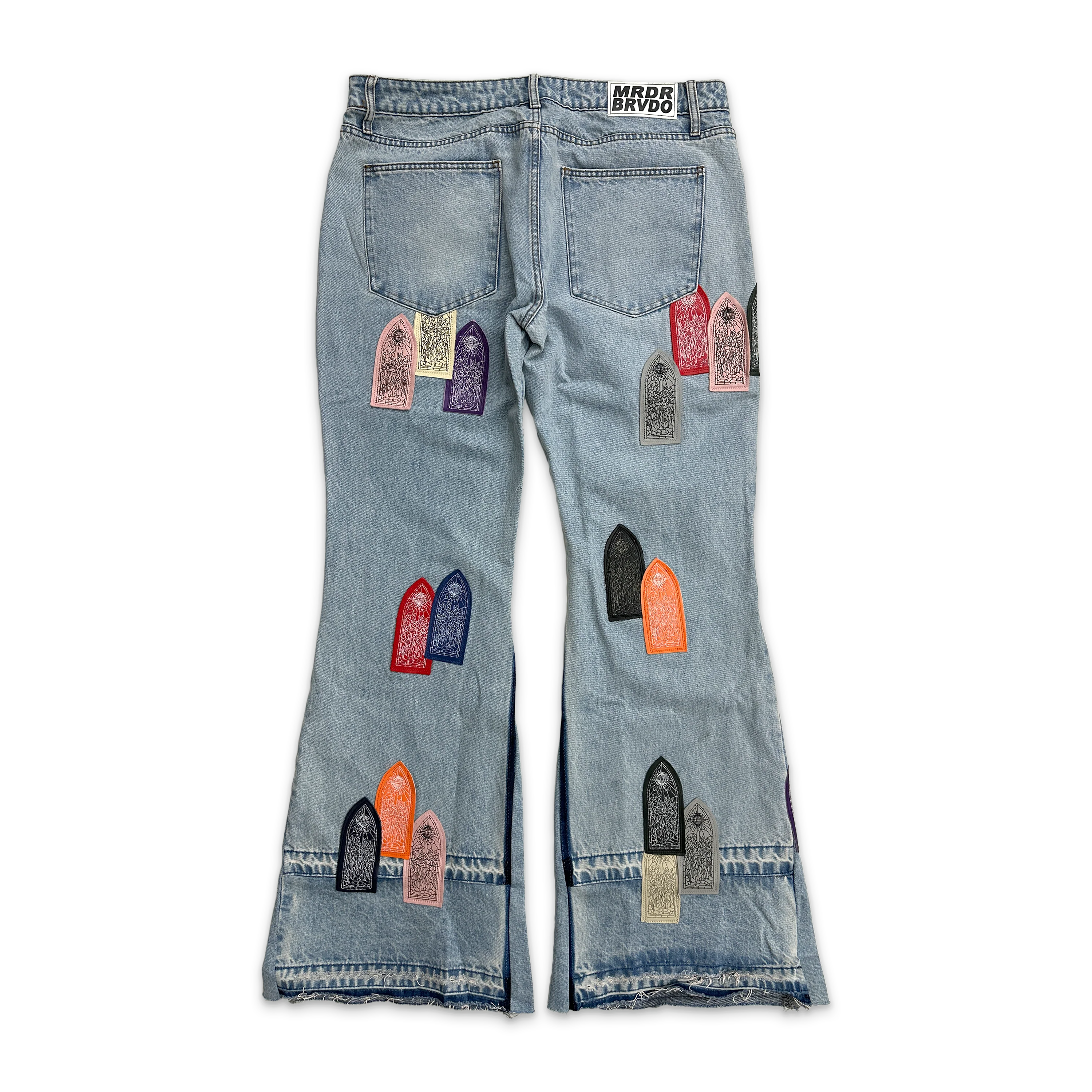 Patch Arched Repaired Distressed Denim "Sky" (W) - Image 2