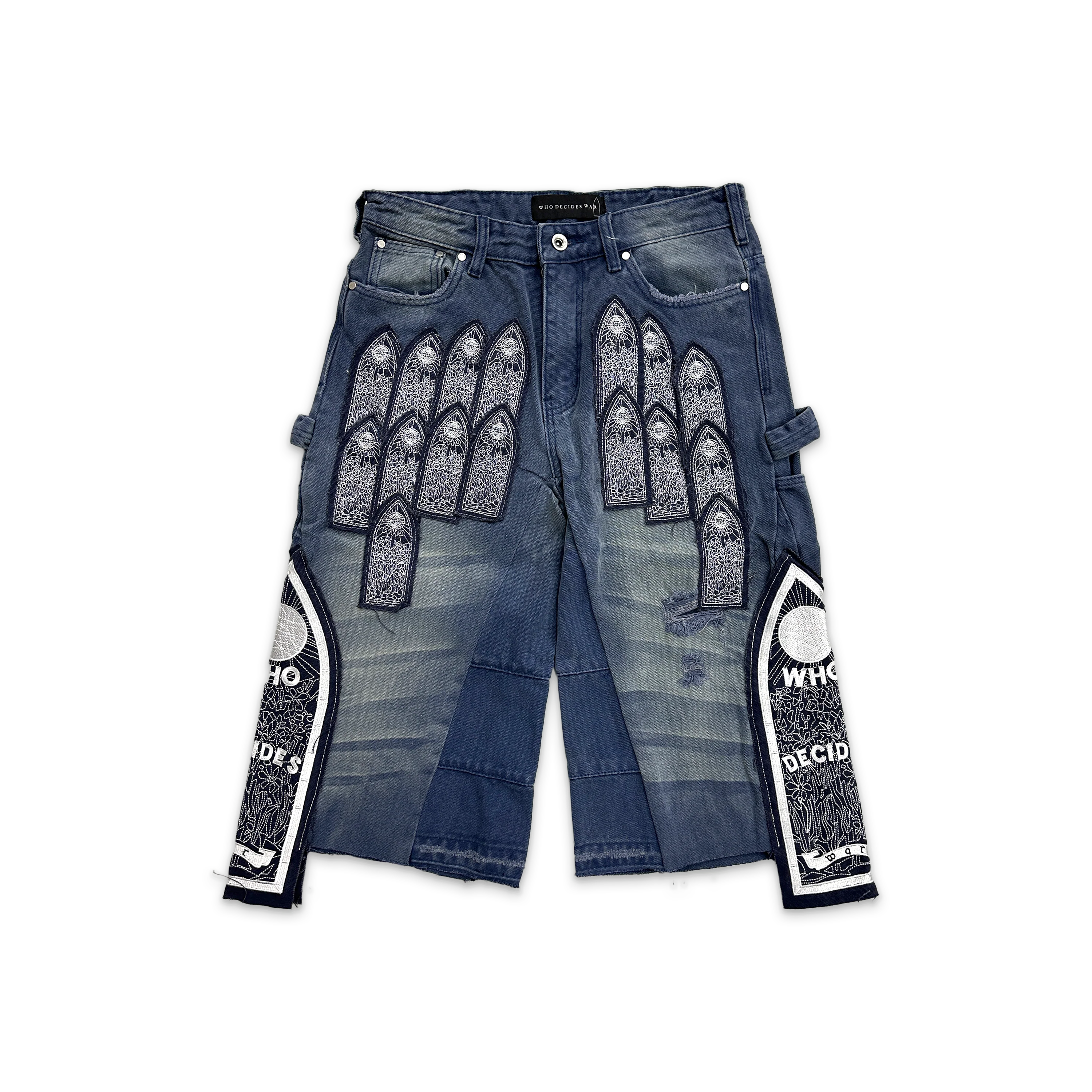 Patched Arched Carpenter Shorts "Indigo"