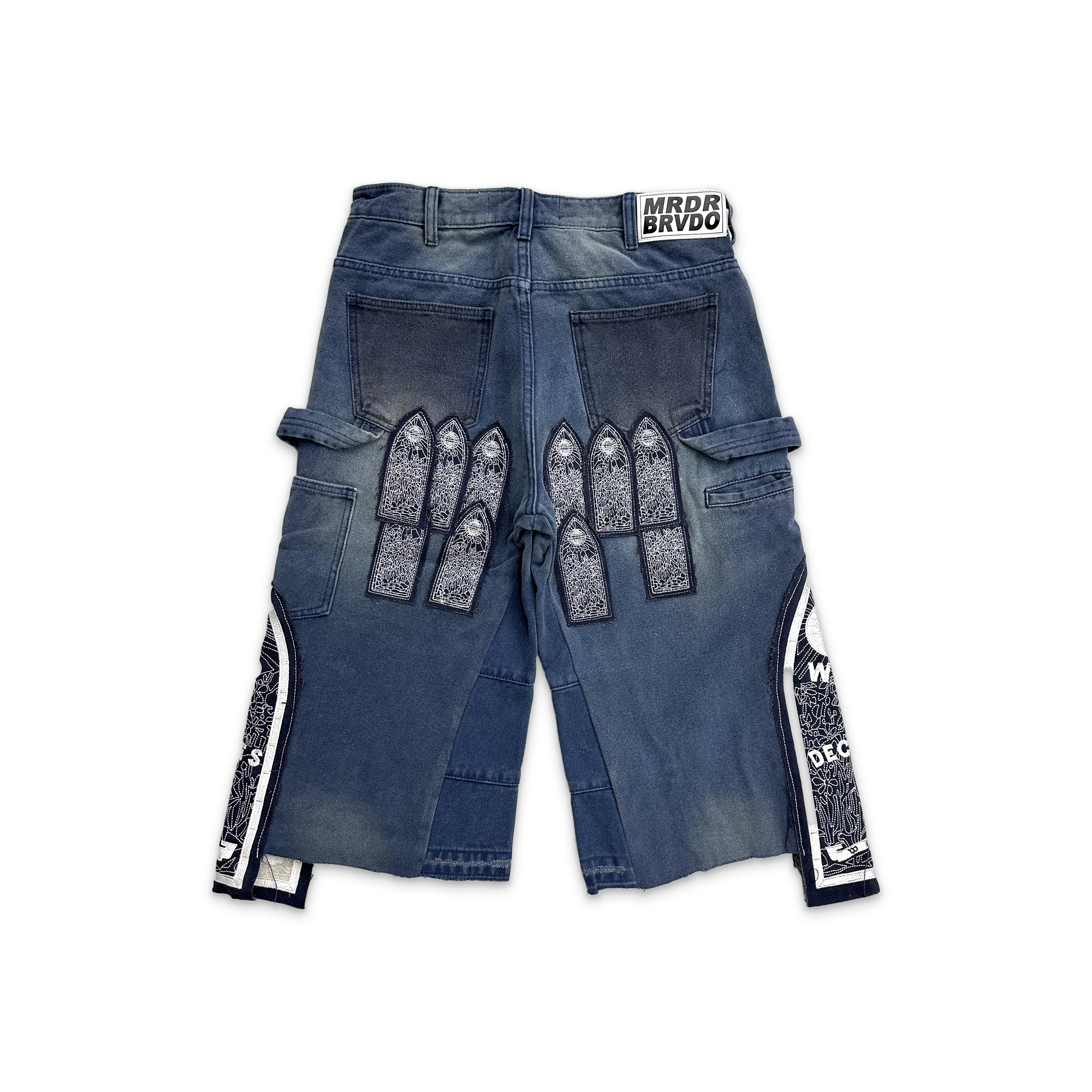 Patched Arched Carpenter Shorts "Indigo" - Image 2