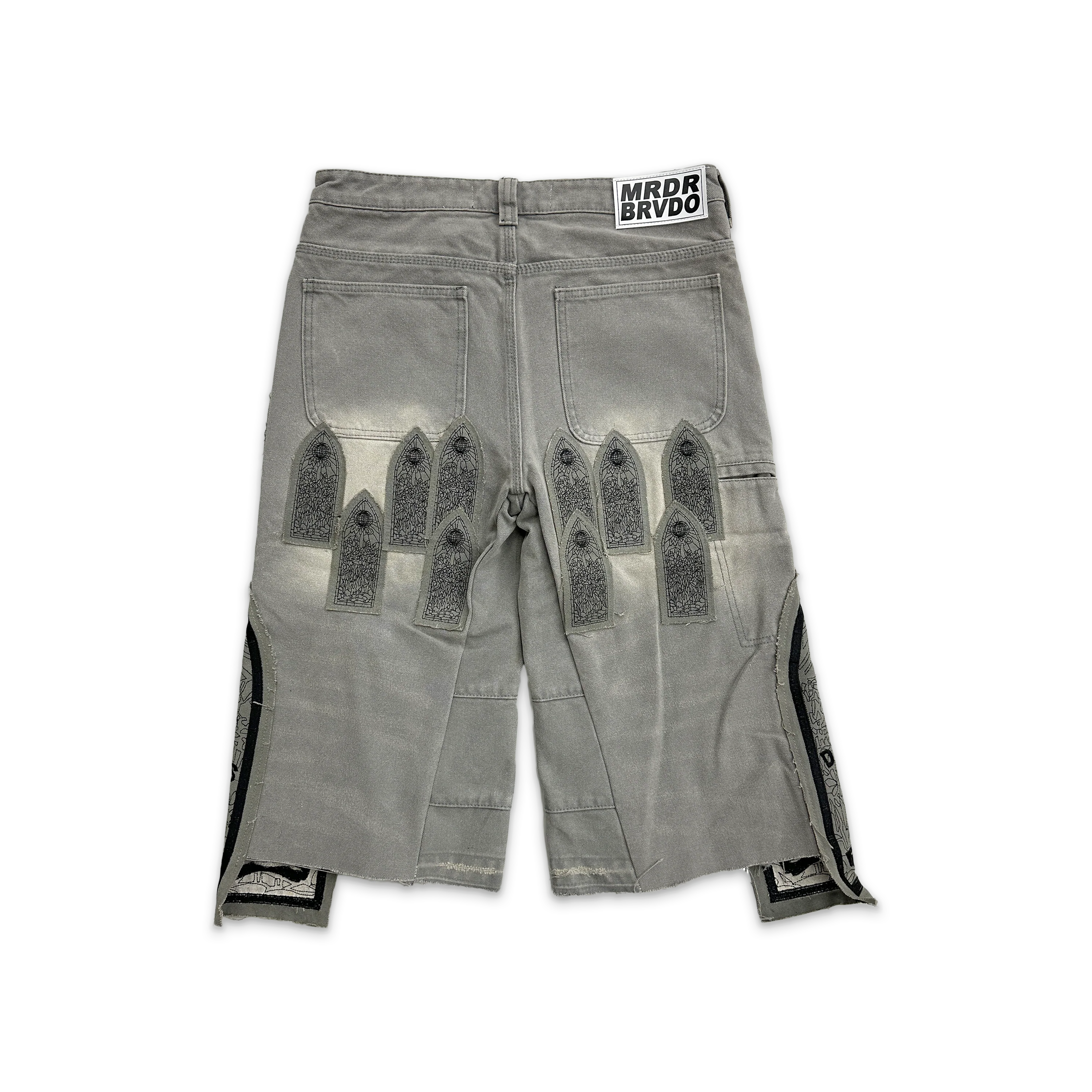 Patched Arched Carpenter Shorts "Vintage Grey" - Image 2
