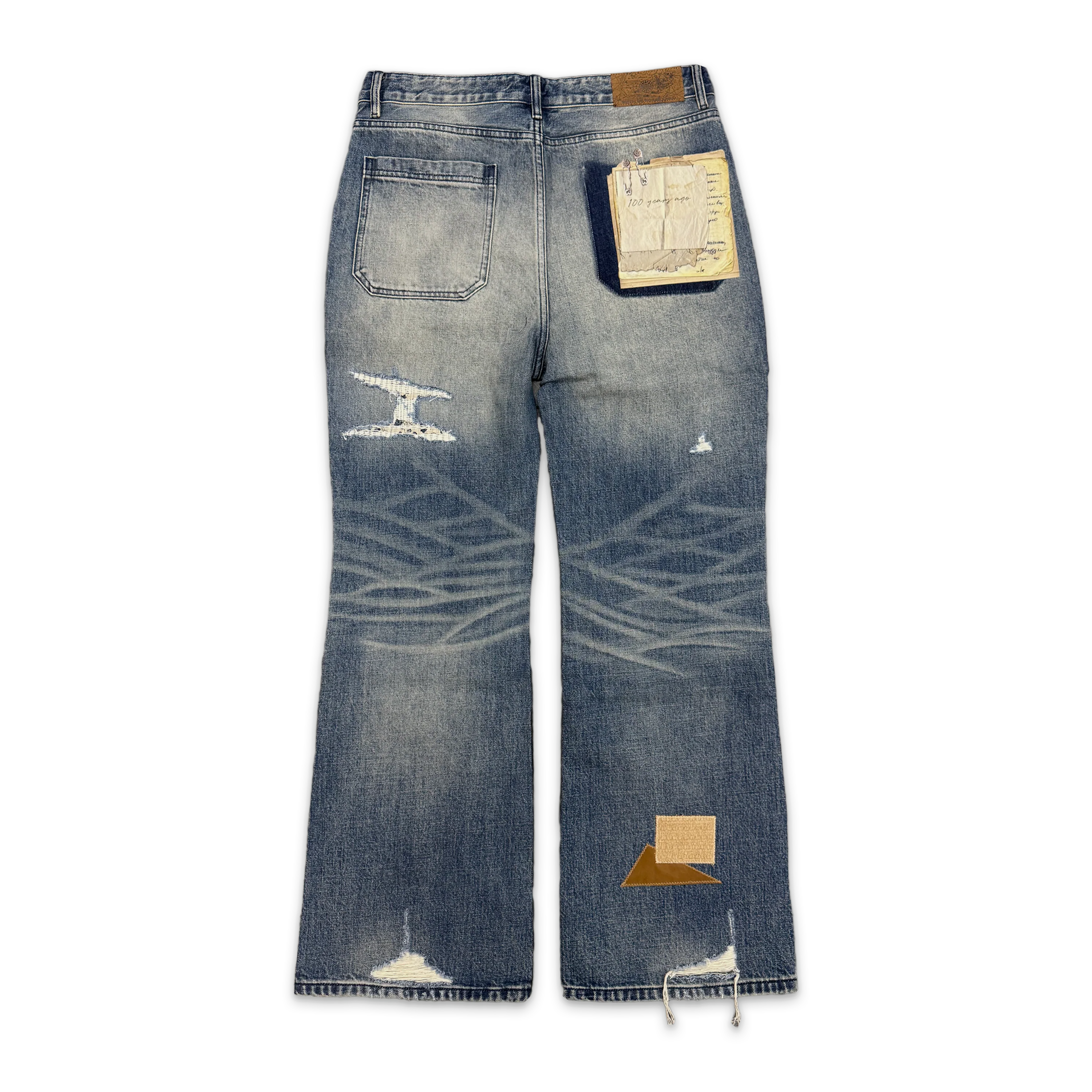 Patchwork Fade Denim Pants "Blue" - Image 2