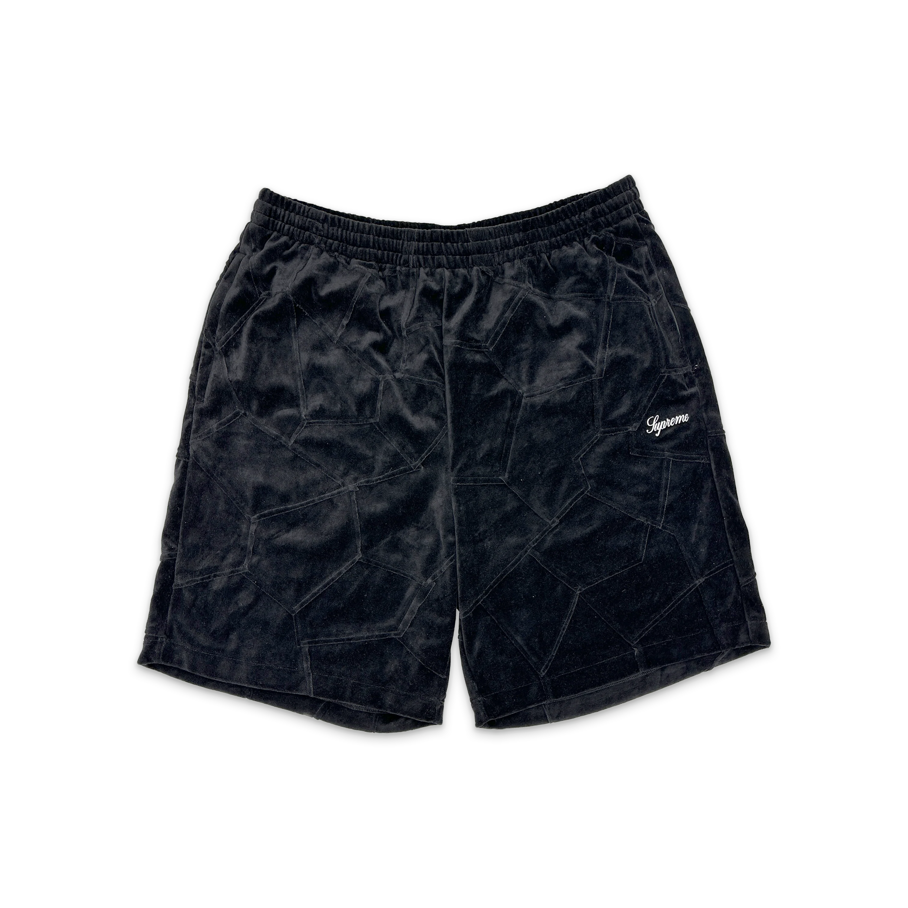 Patchwork Velour Short "Black"