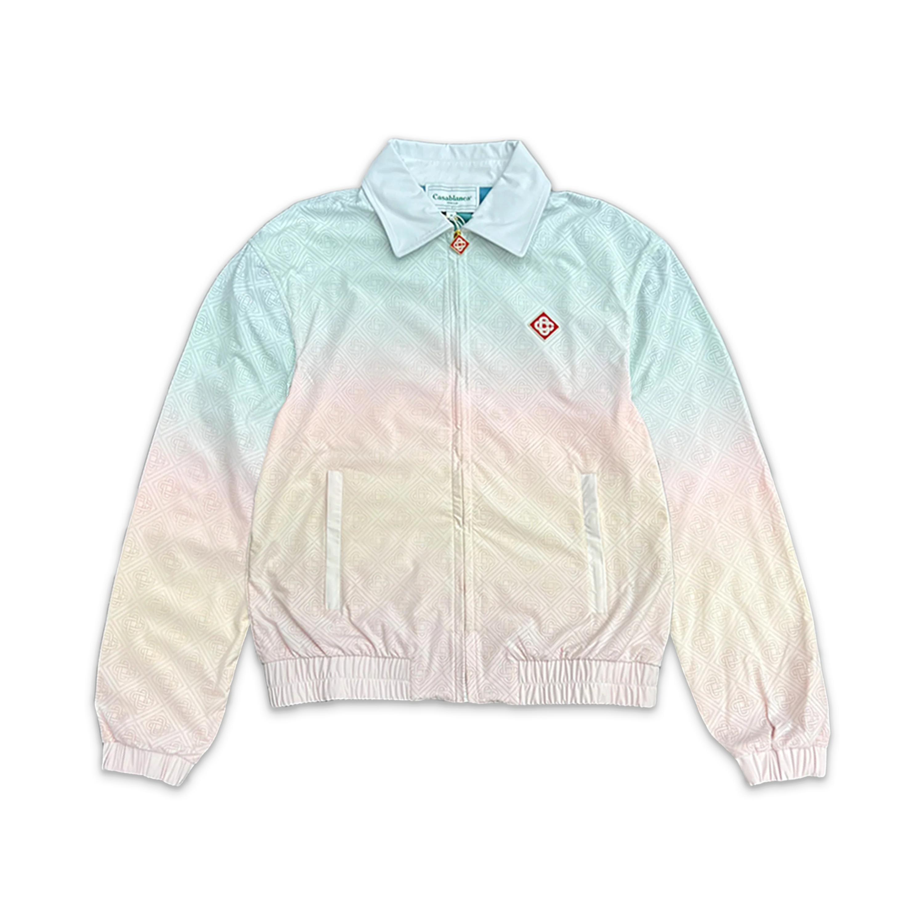 Perforated Taffeta Monogram Laser Cut Gradient Jacket