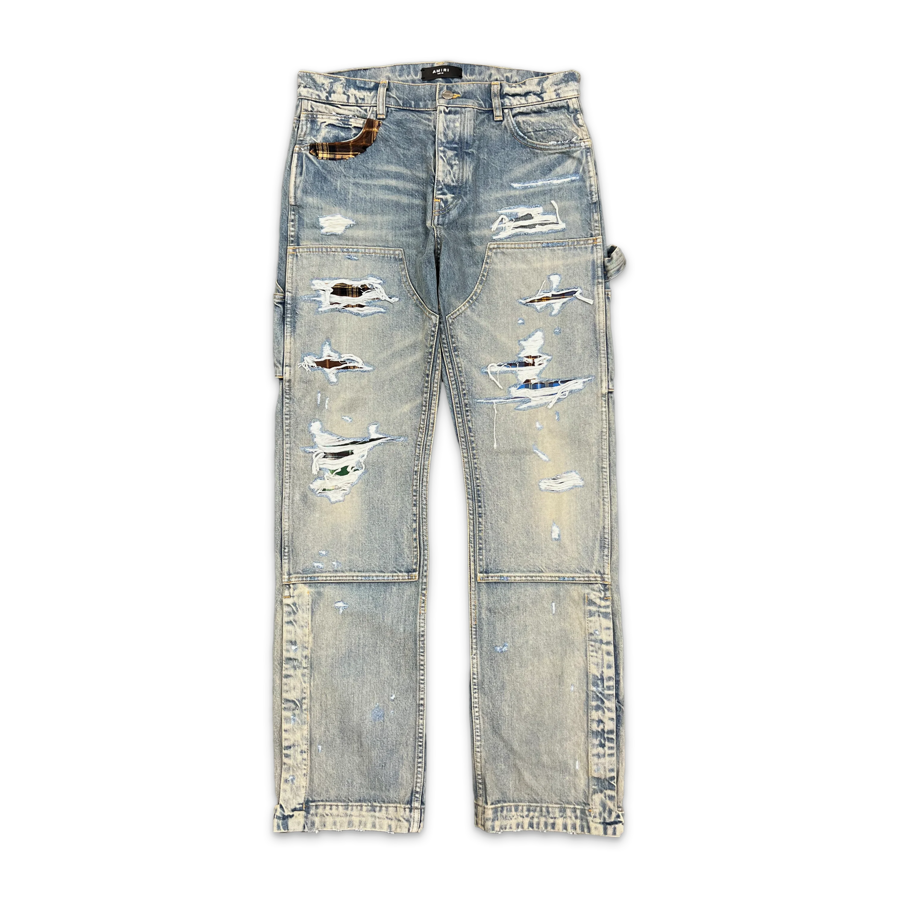 Plaid Carpenter Pants “Clay Indigo”