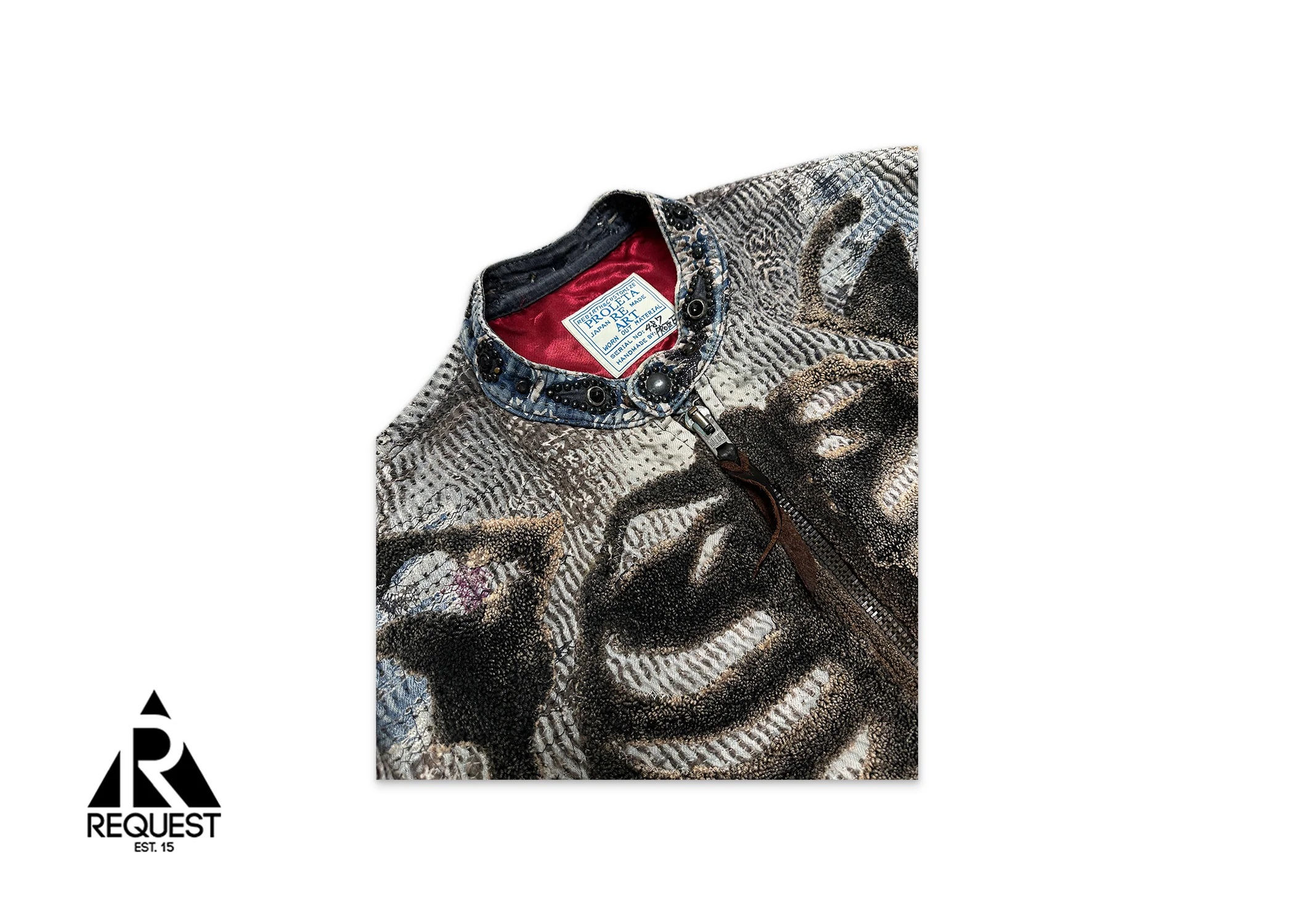 Proleta Re Art Boro Denim Skeleton Moto Jacket "Serial 487" - Image 2