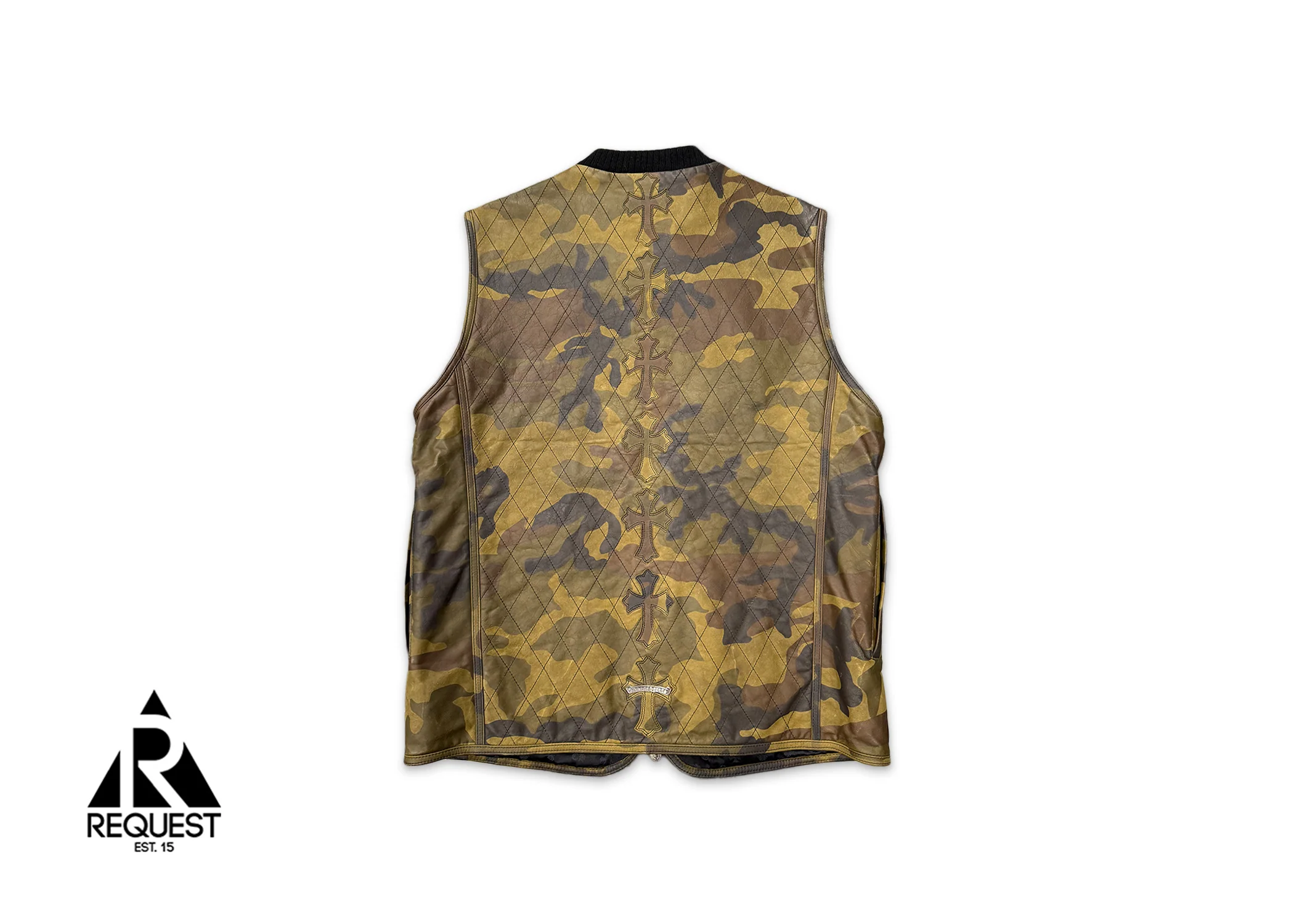 Quilted Leather Crosses Vest "Camo" - Image 2