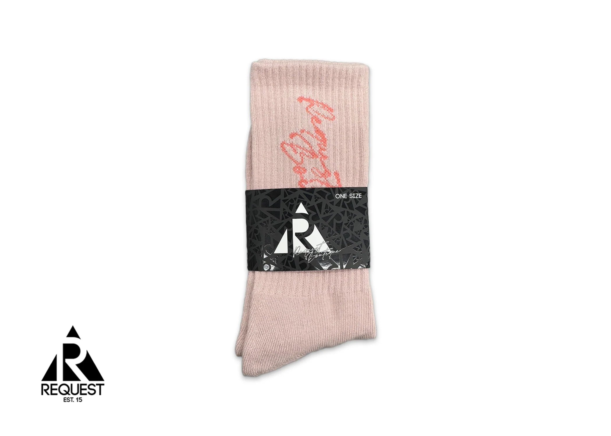 Request Vertical Script Socks "Strawberries & Cream" - Image 2