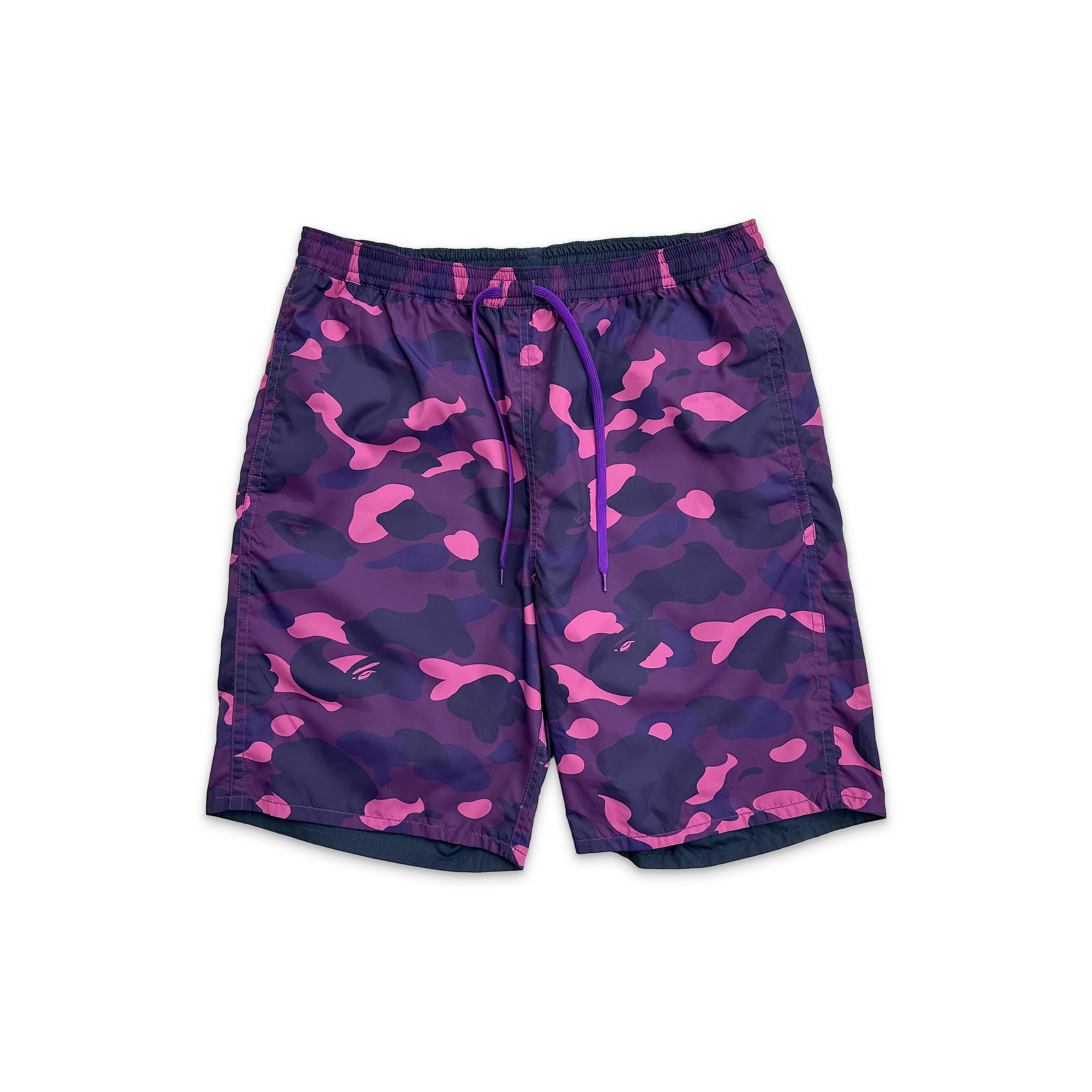 Reversible Color Camo Shark Head Shorts “Purple/Navy" - Image 2
