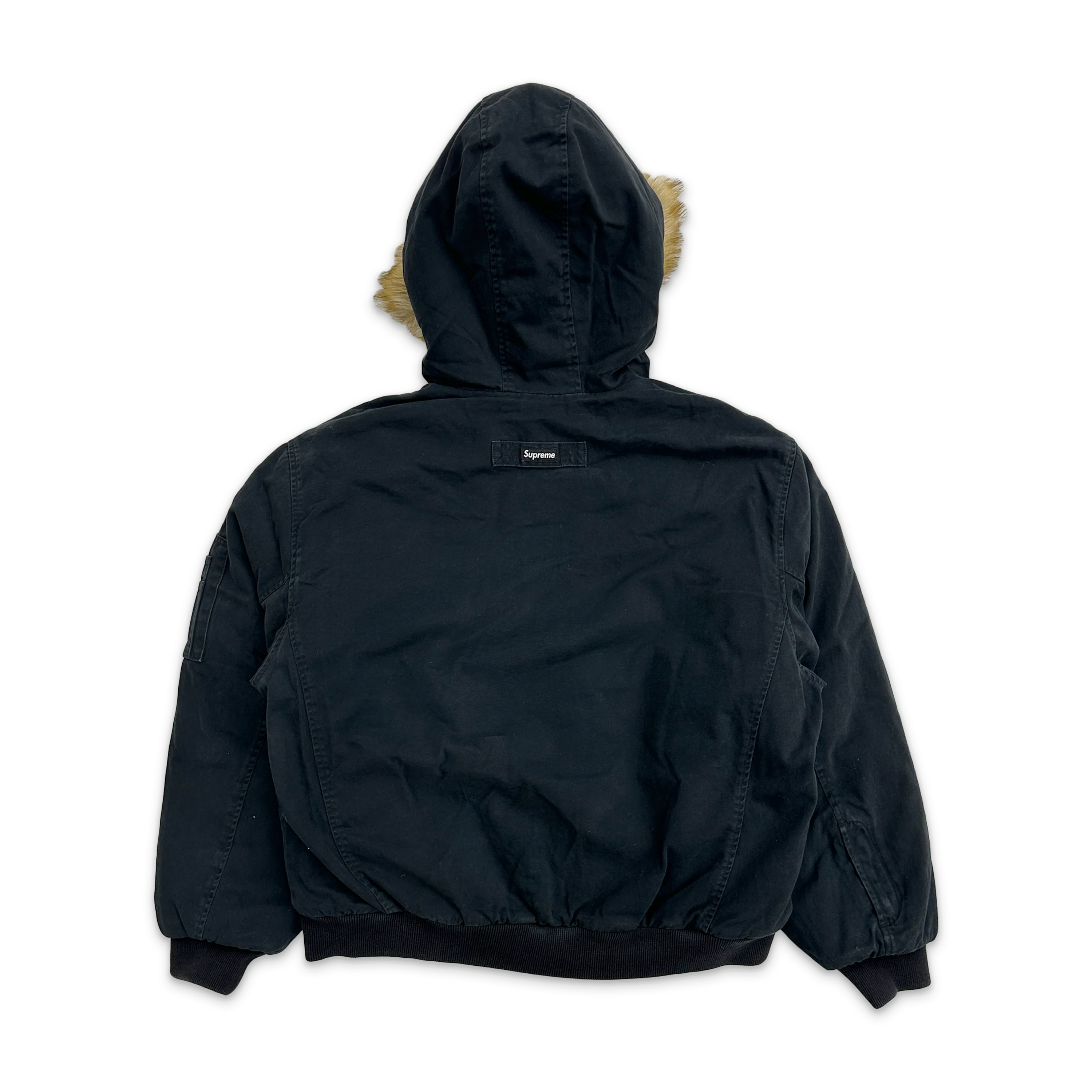 Reversible Faux Fur Hooded Work Jacket SS26 "Black" - Image 2