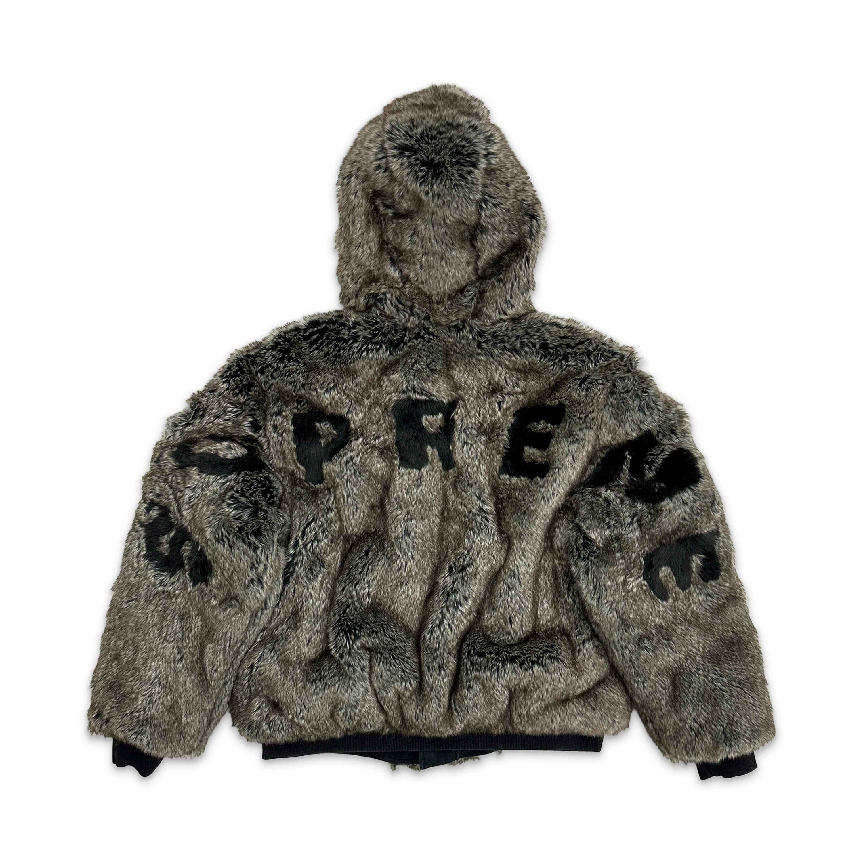 Reversible Faux Fur Hooded Work Jacket SS26 "Black" - Image 4