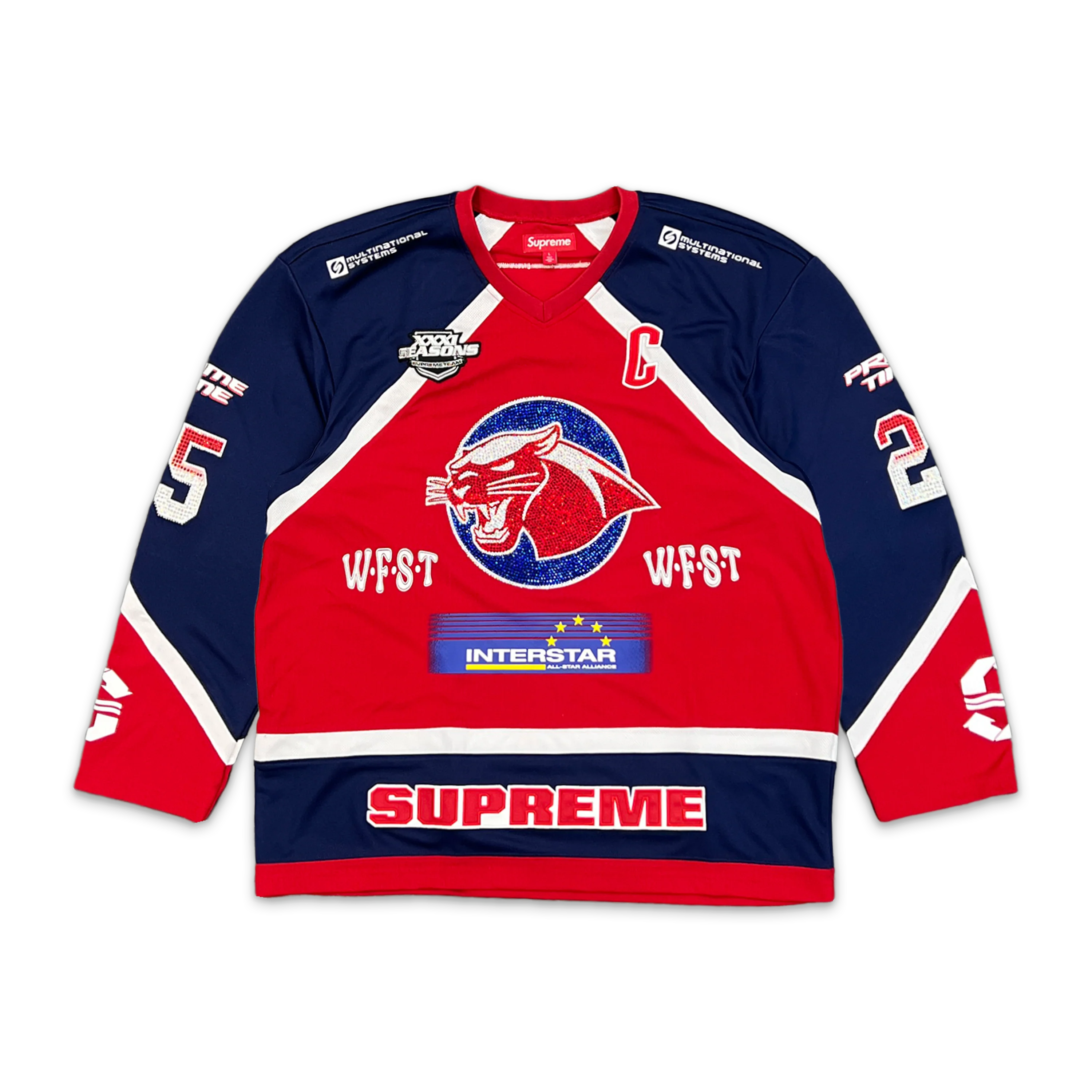 Rhinestone Hockey Jersey "Red"