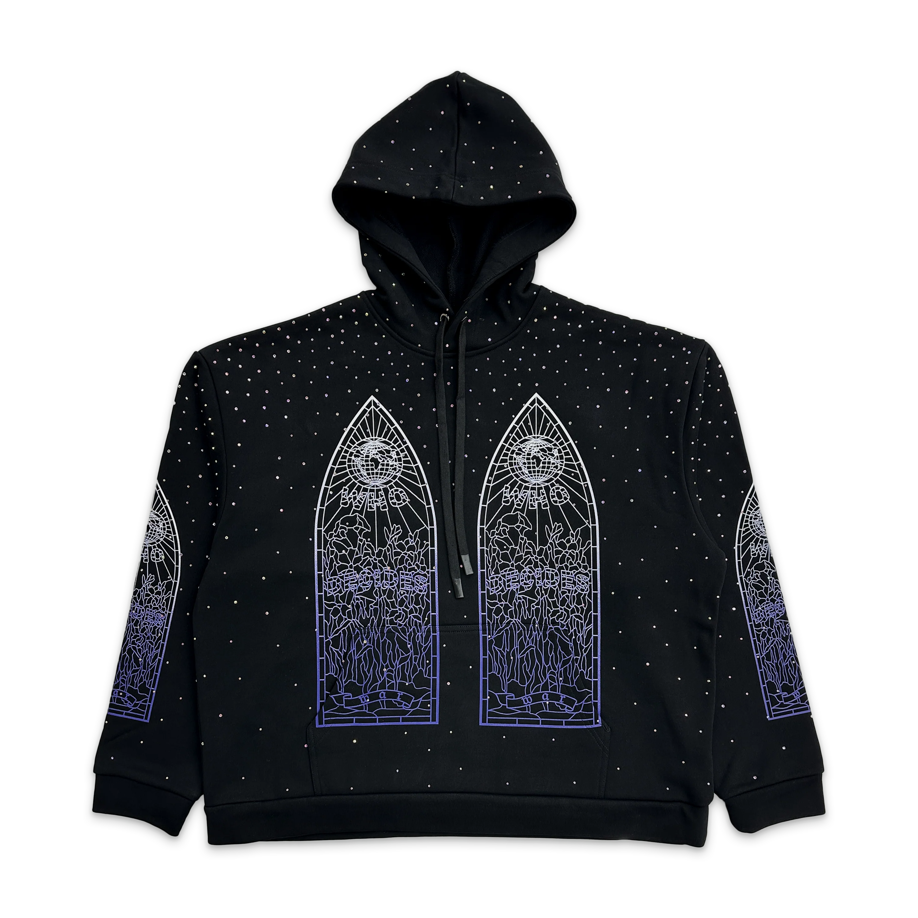 Rhinestone Hooded Pullover "Coal"