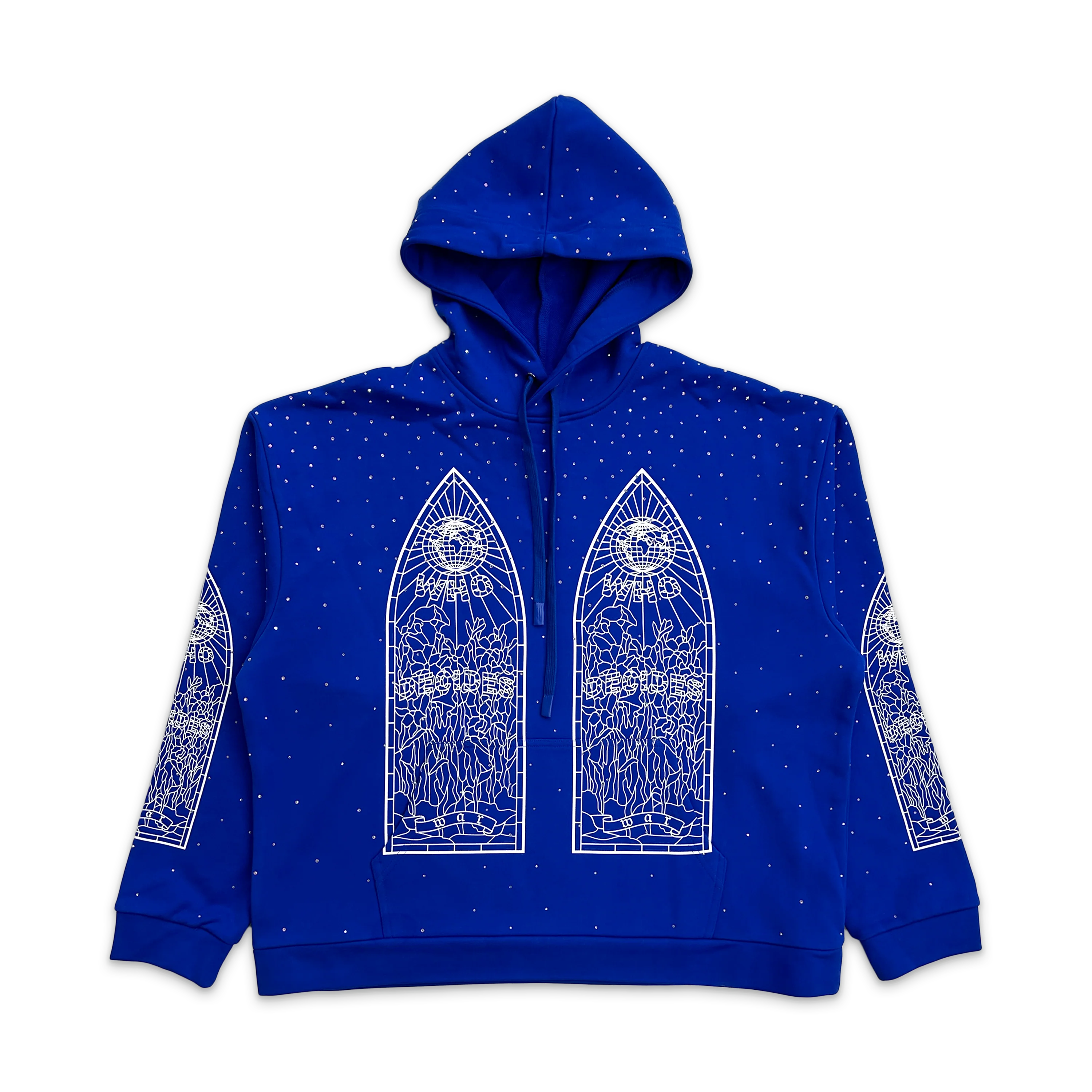 Rhinestone Hooded Pullover "Indigo"