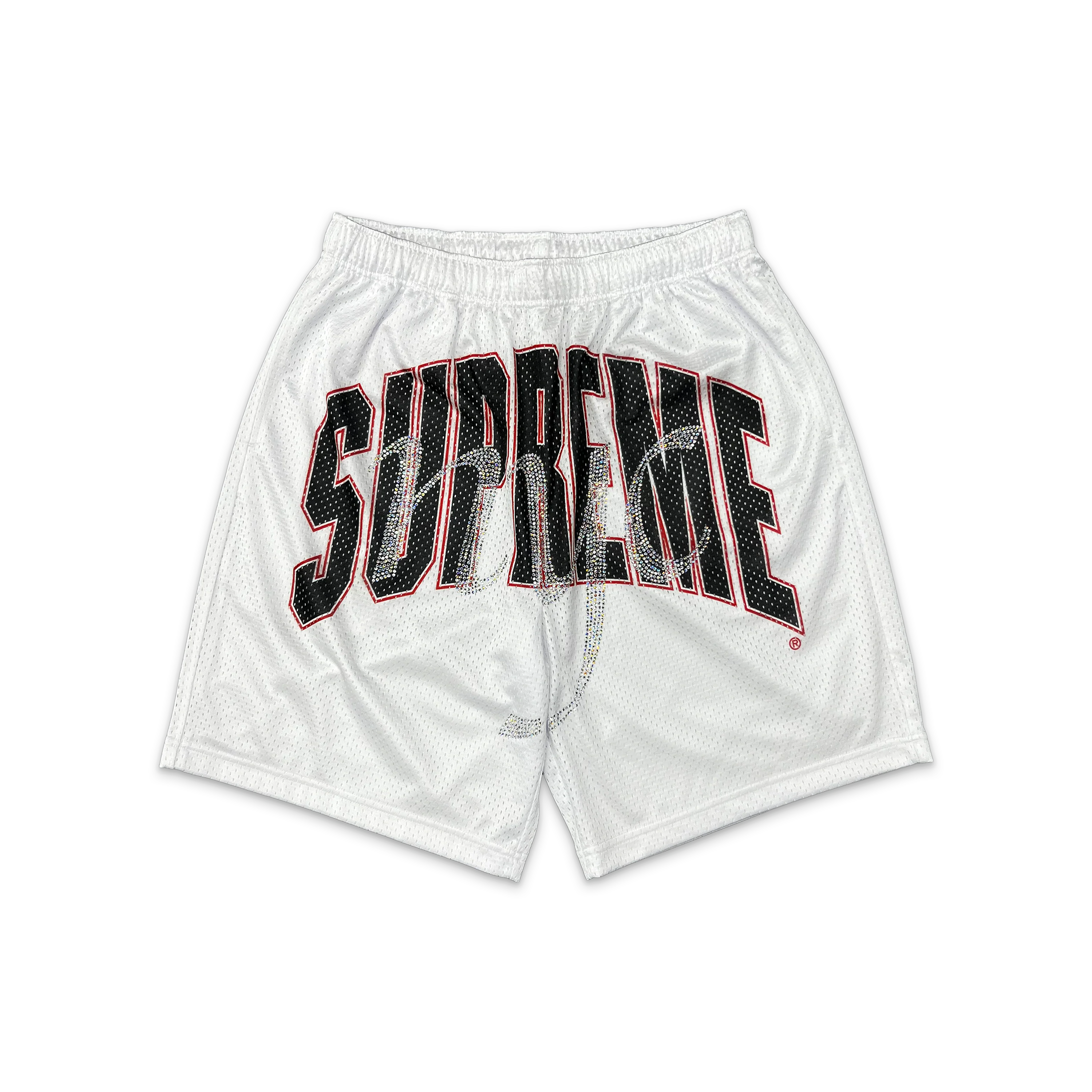 Rhinestone Mesh Shorts "White" (SS26)