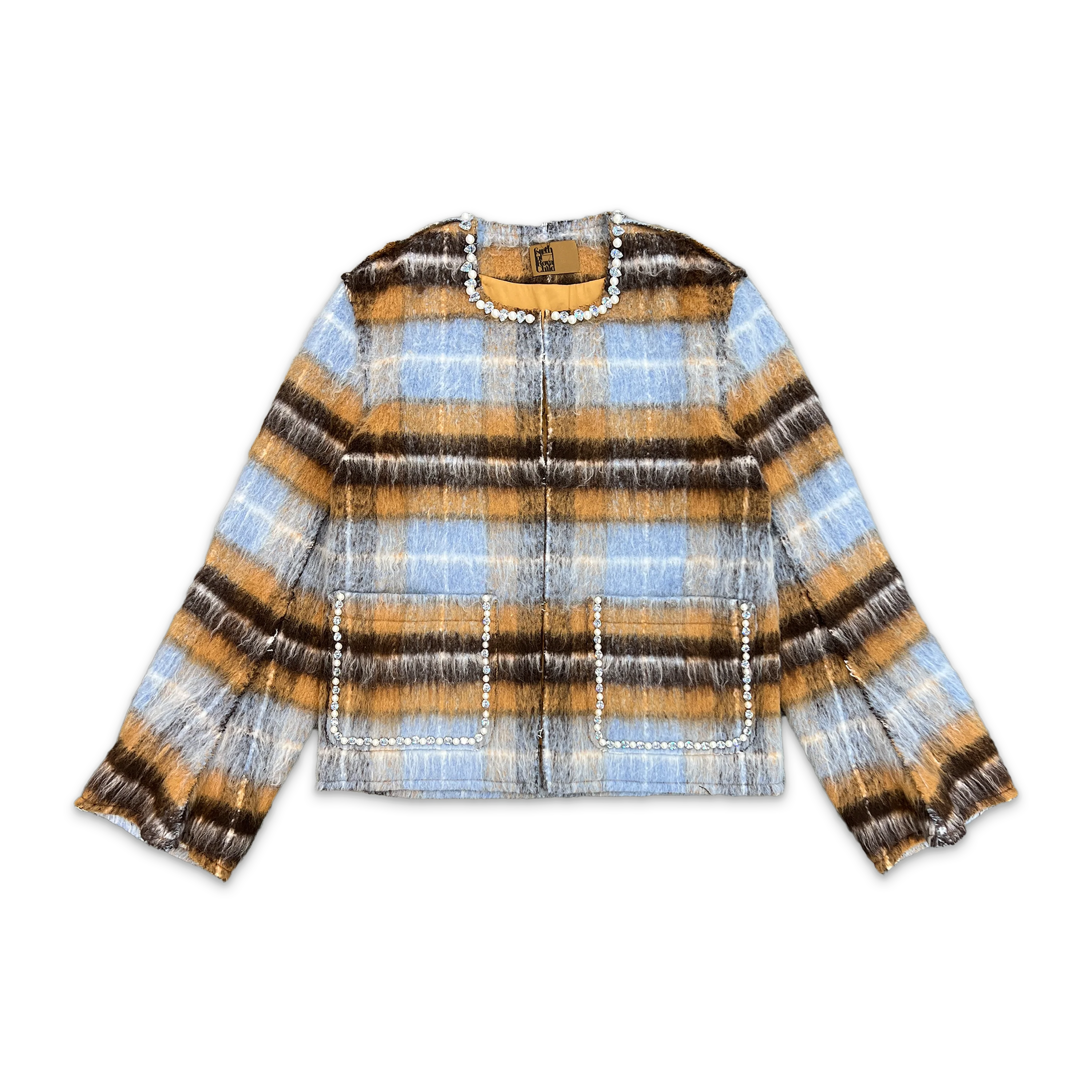 Rhinestone Mohair Jacket "Blue"