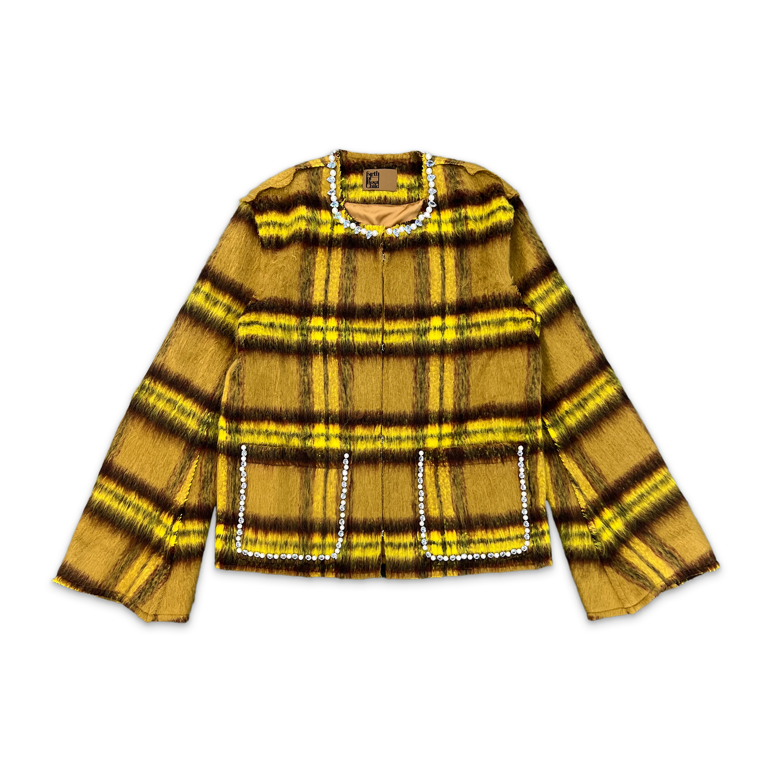 Rhinestone Mohair Jacket "Yellow"