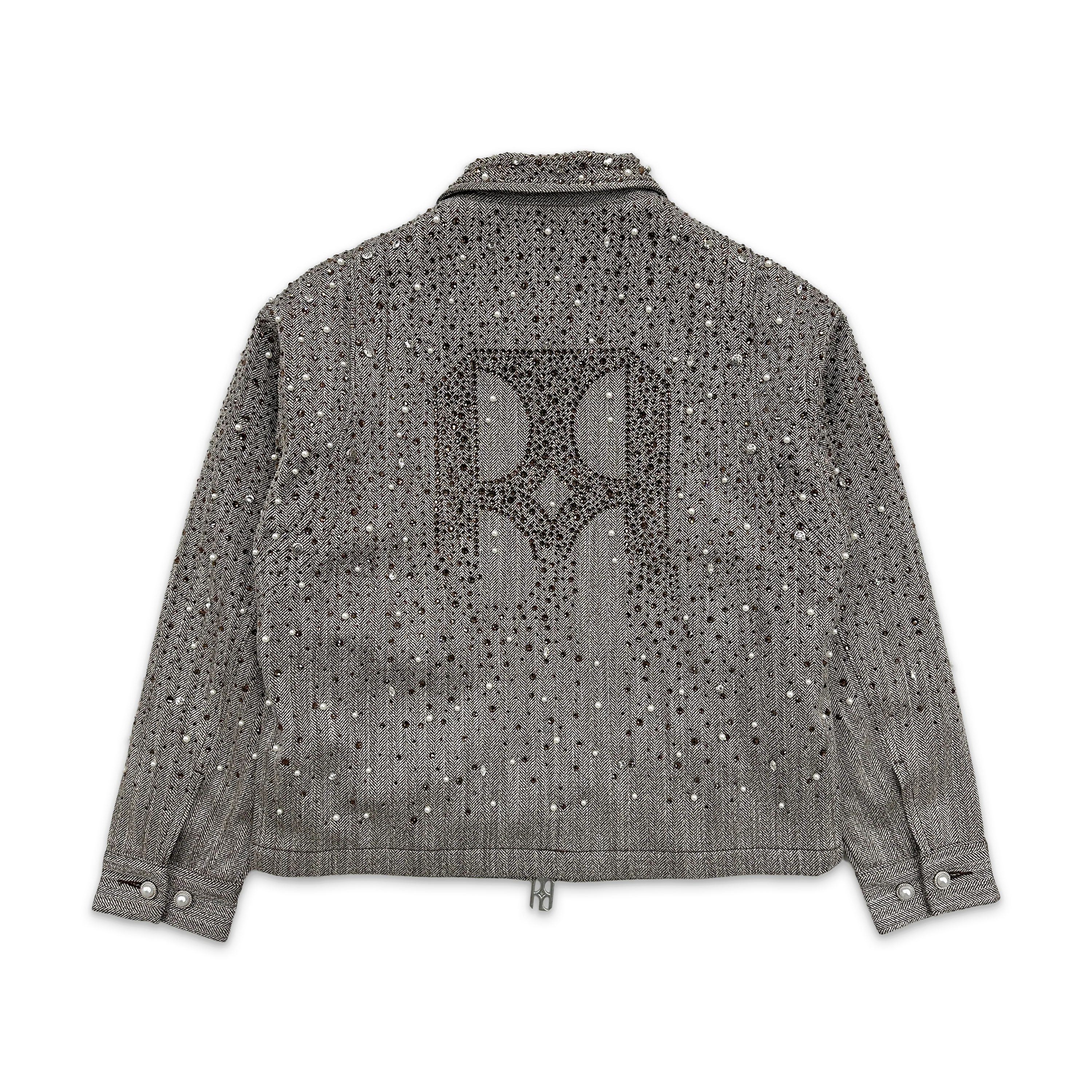 Rhinestone Zipper Jacket "Dark Grey" - Image 2