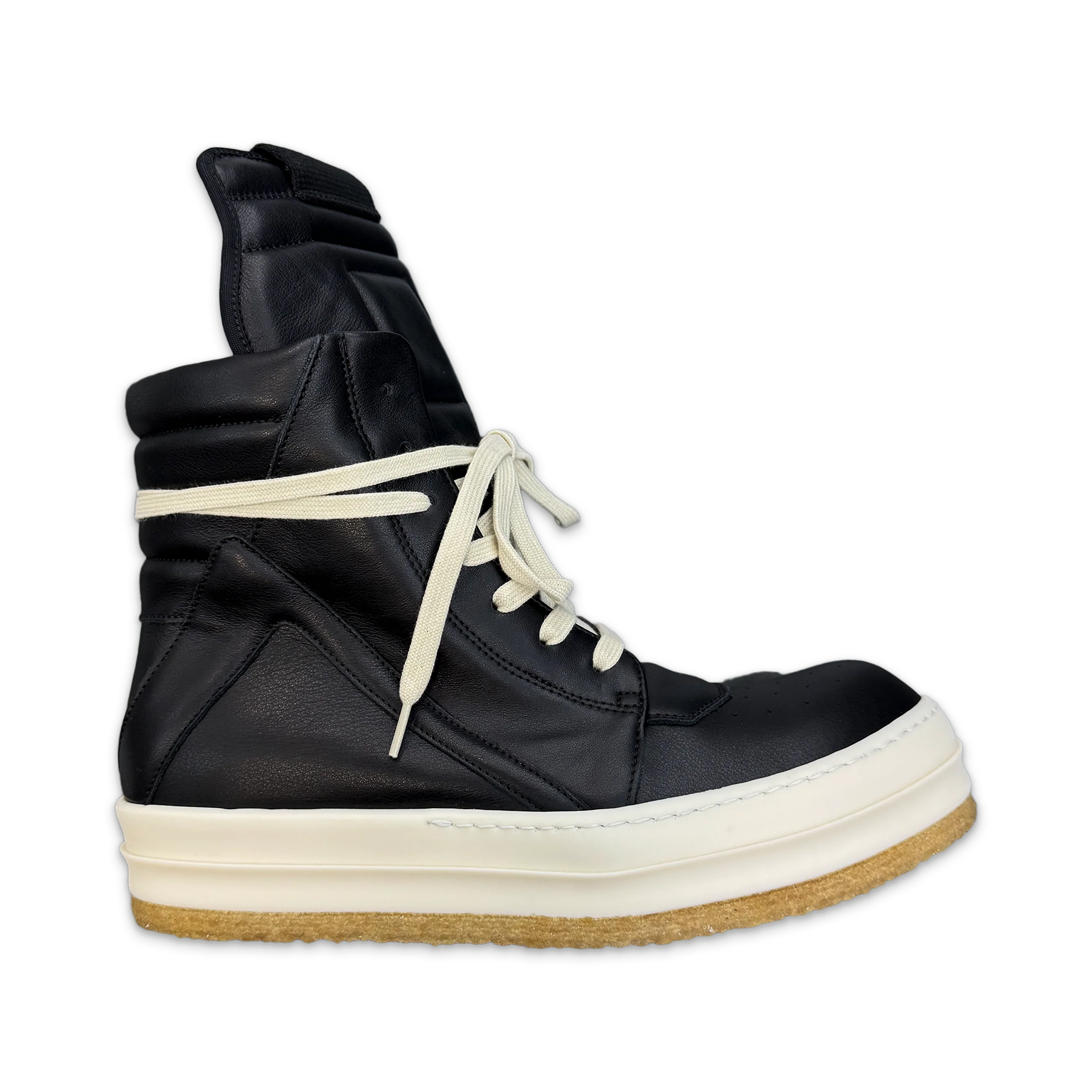 Rick Owens Concordians Creep Geobasket Leather Lace High "Black/Milk" W
