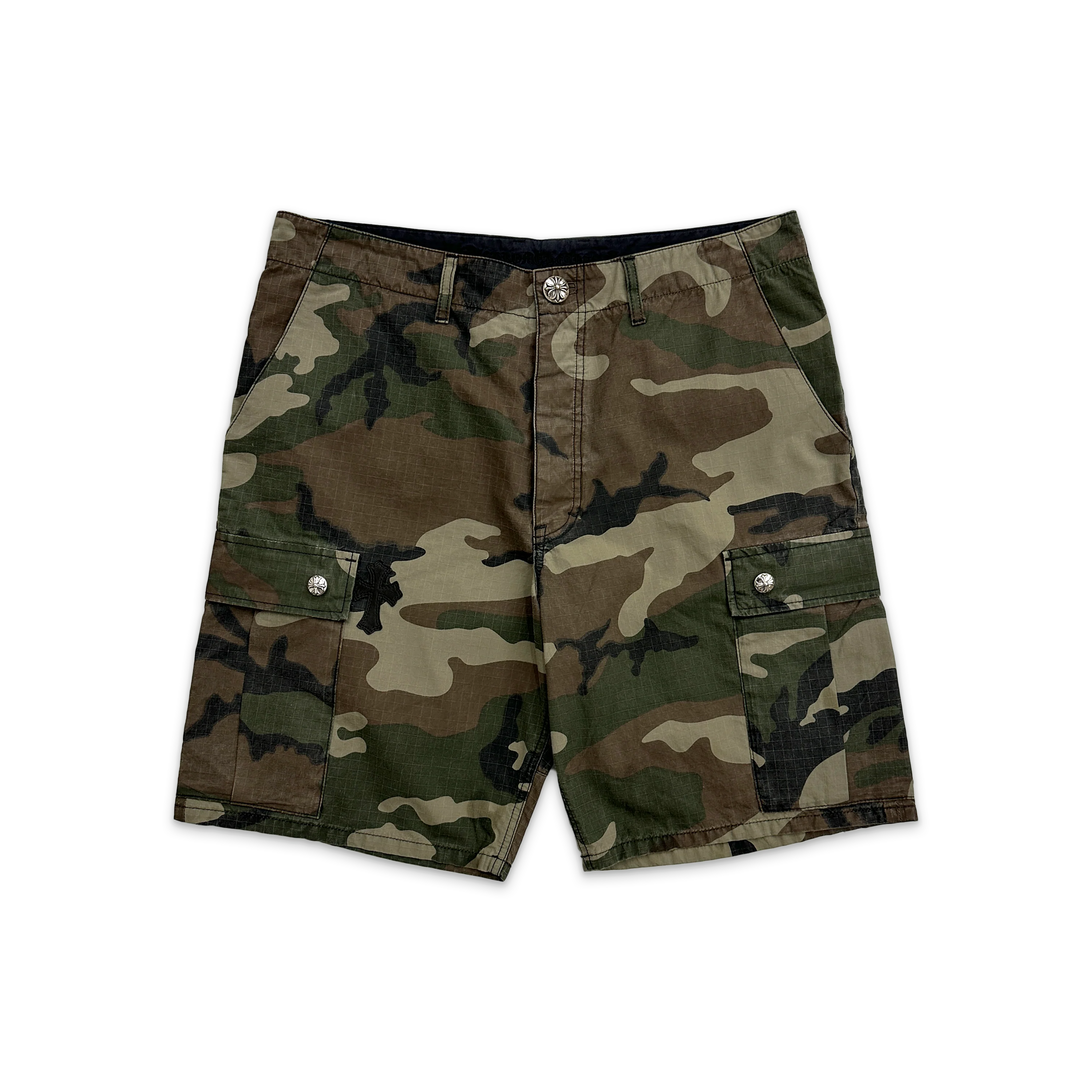 Ripstop Cargo Shorts w/ 2 Crosses "Camo"