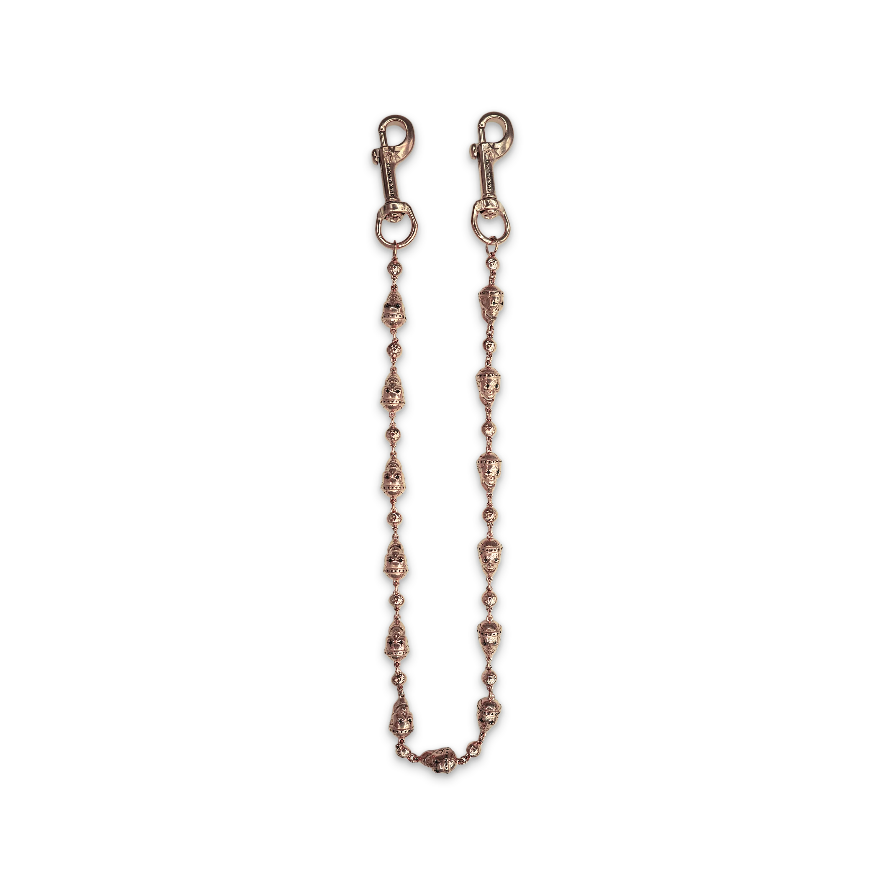Rose Gold Skull Wallet Chain - No Stones
