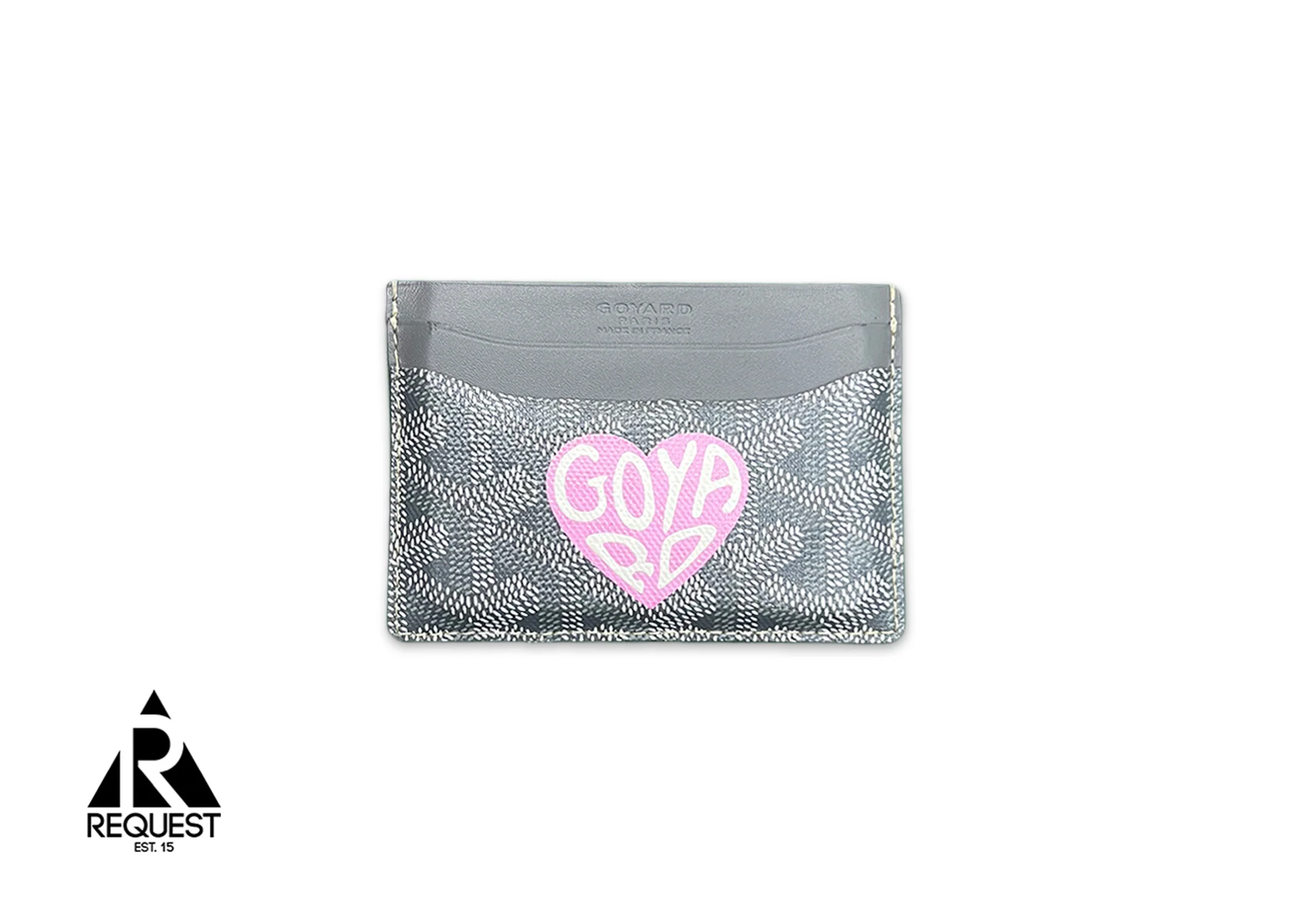 Saint Sulpice Card Holder Wallet "Grey Pink Heart"