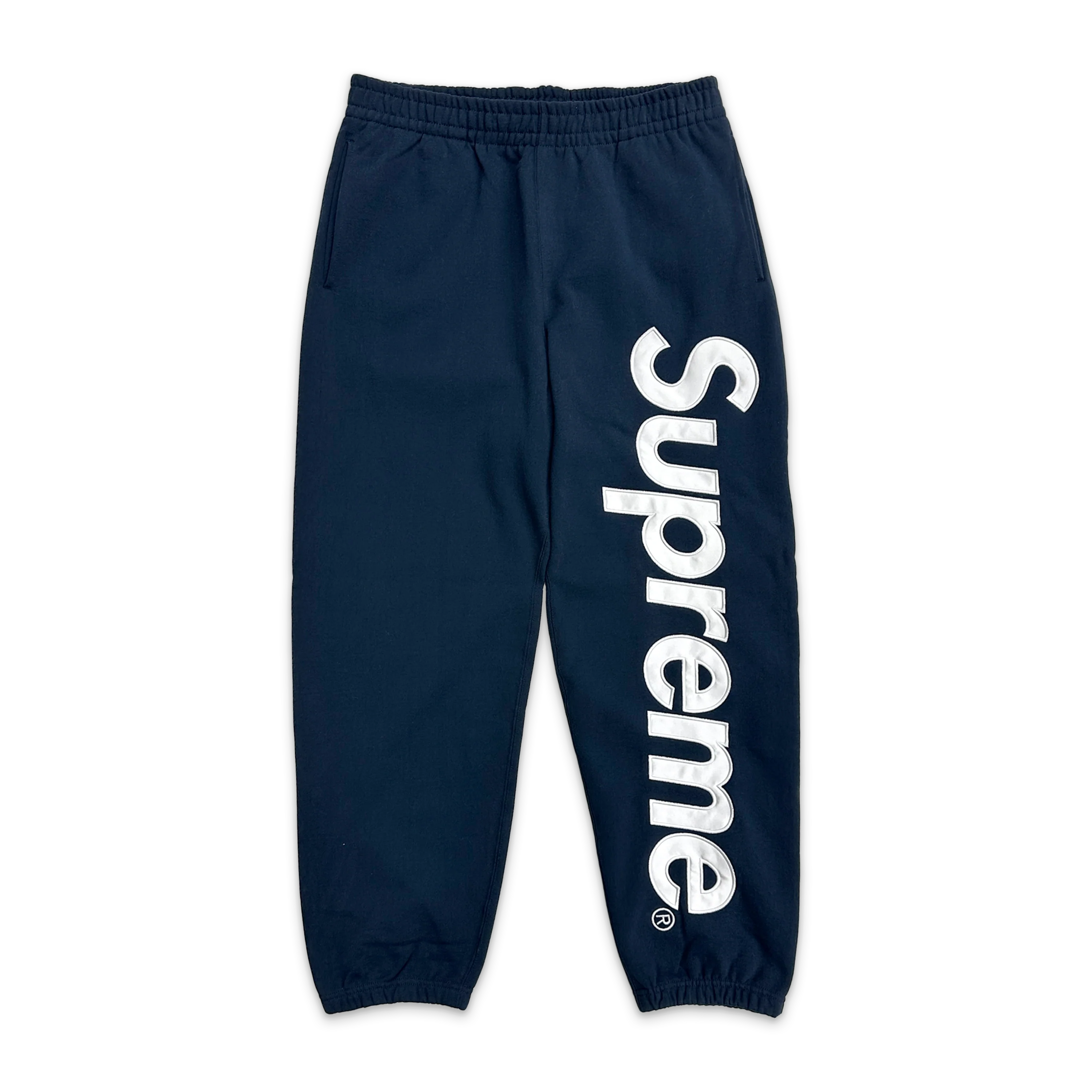 Satin Appliqué Sweatpant SS26 “Navy"