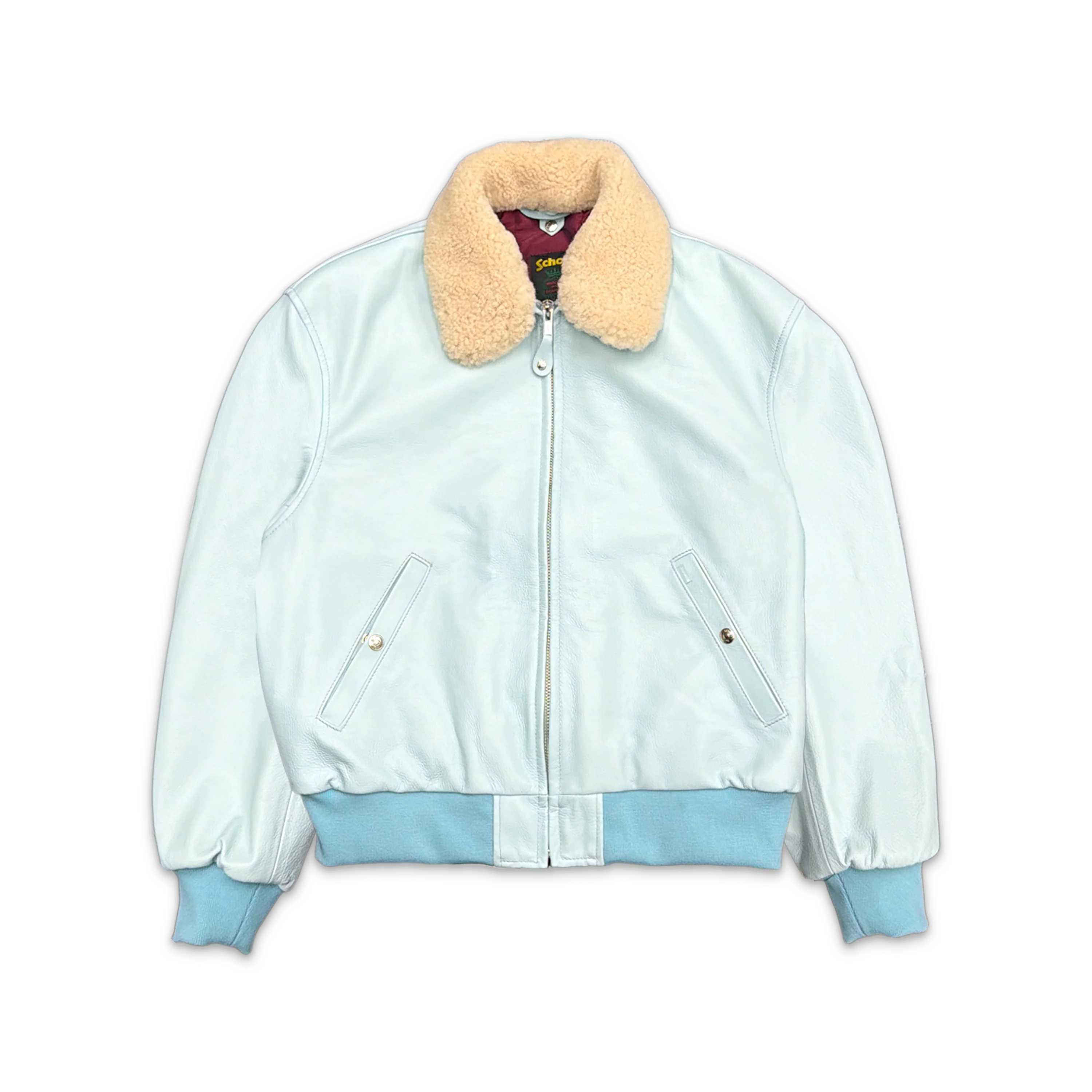 Schott Shearling Bomber Jacket SS26 "Light Blue"