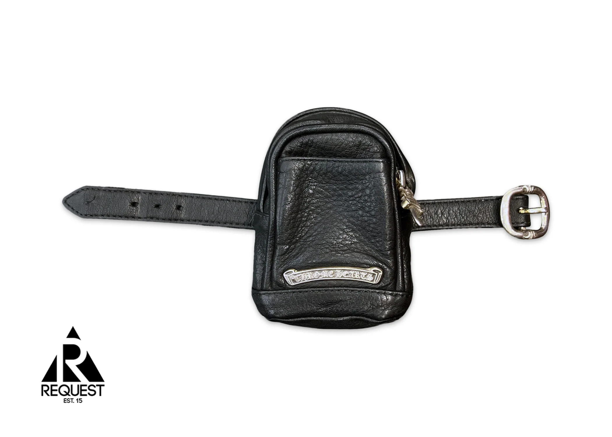 Scroll Leather Wrist Bag "Black"