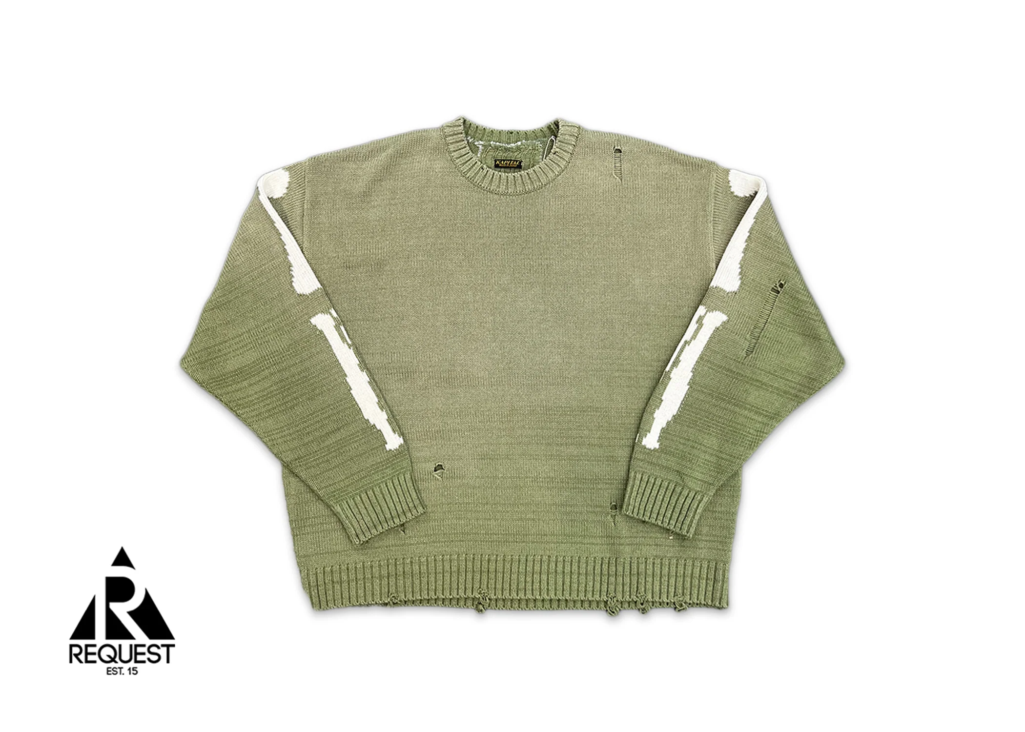 Skeleton Sweatshirt "Bone/Olive"