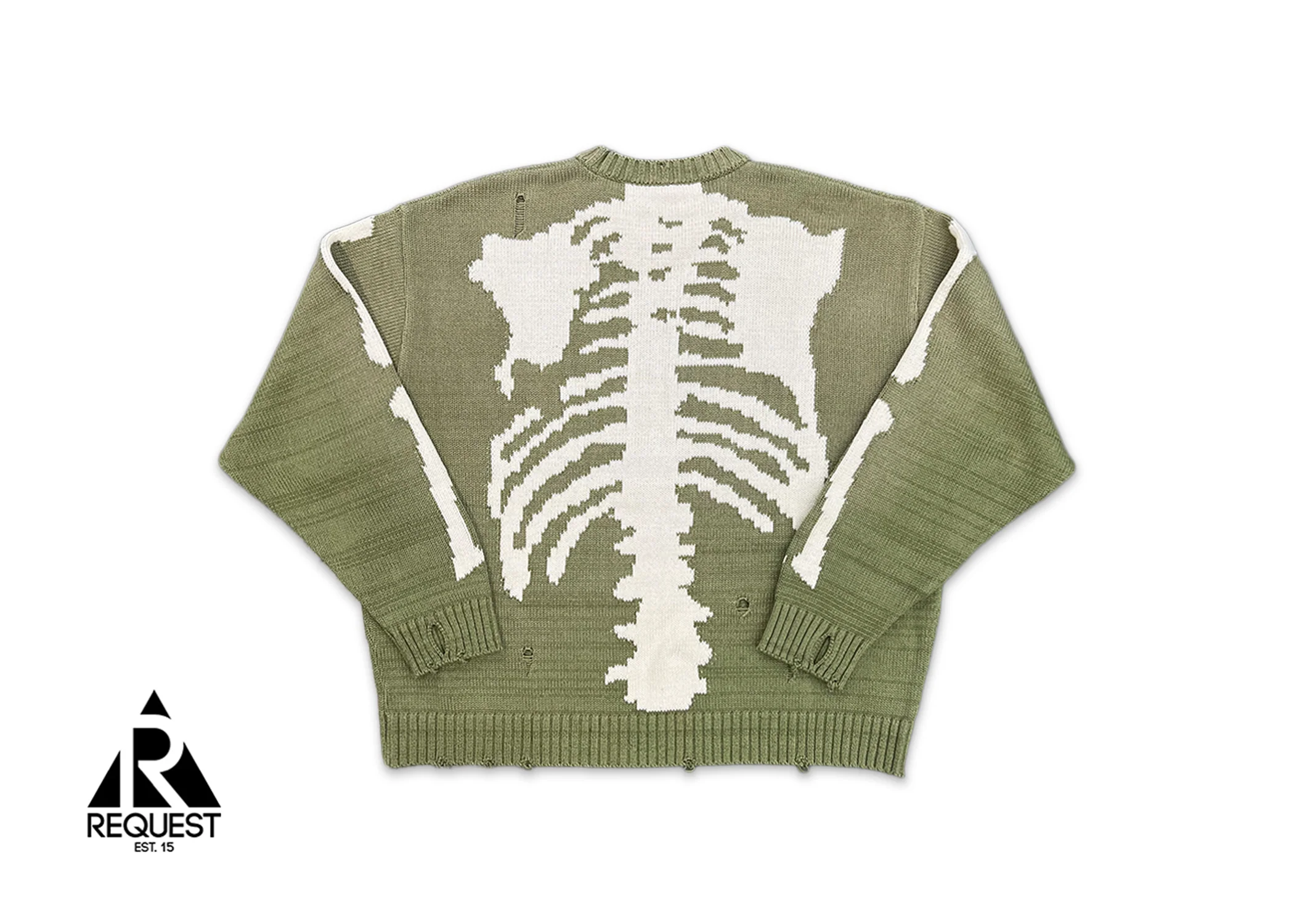 Skeleton Sweatshirt "Bone/Olive" - Image 2