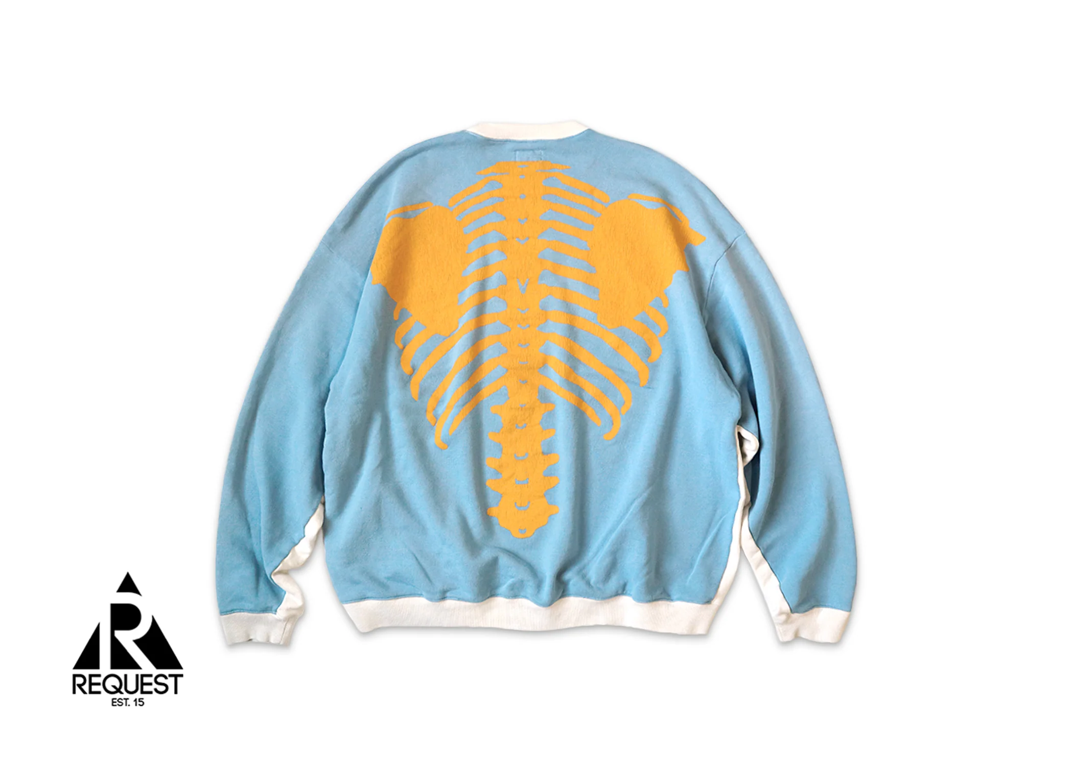 Skeleton Two-Tone Sweatshirt "Bone/Baby Blue"